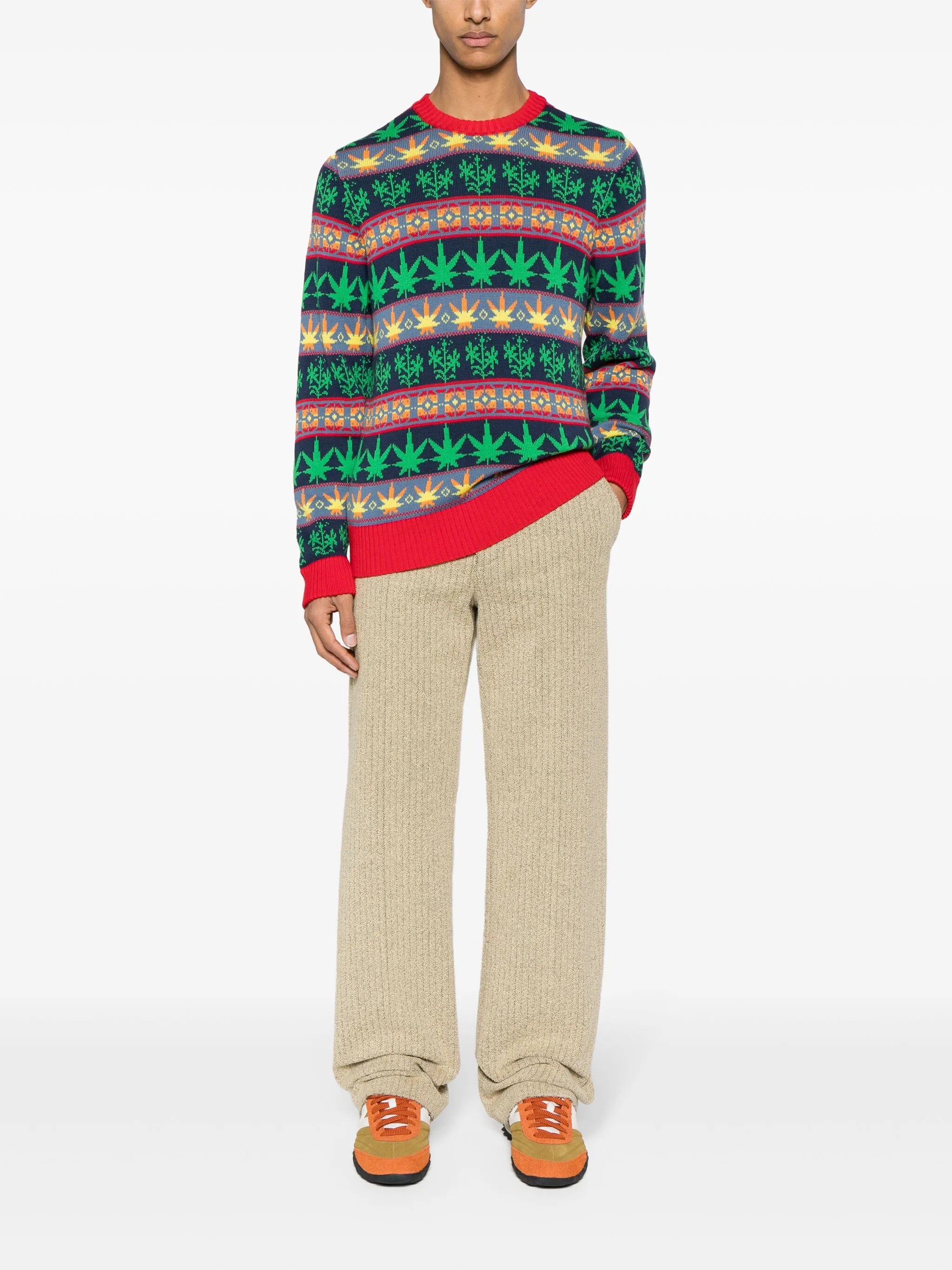 Marin patterned-jacquard jumper