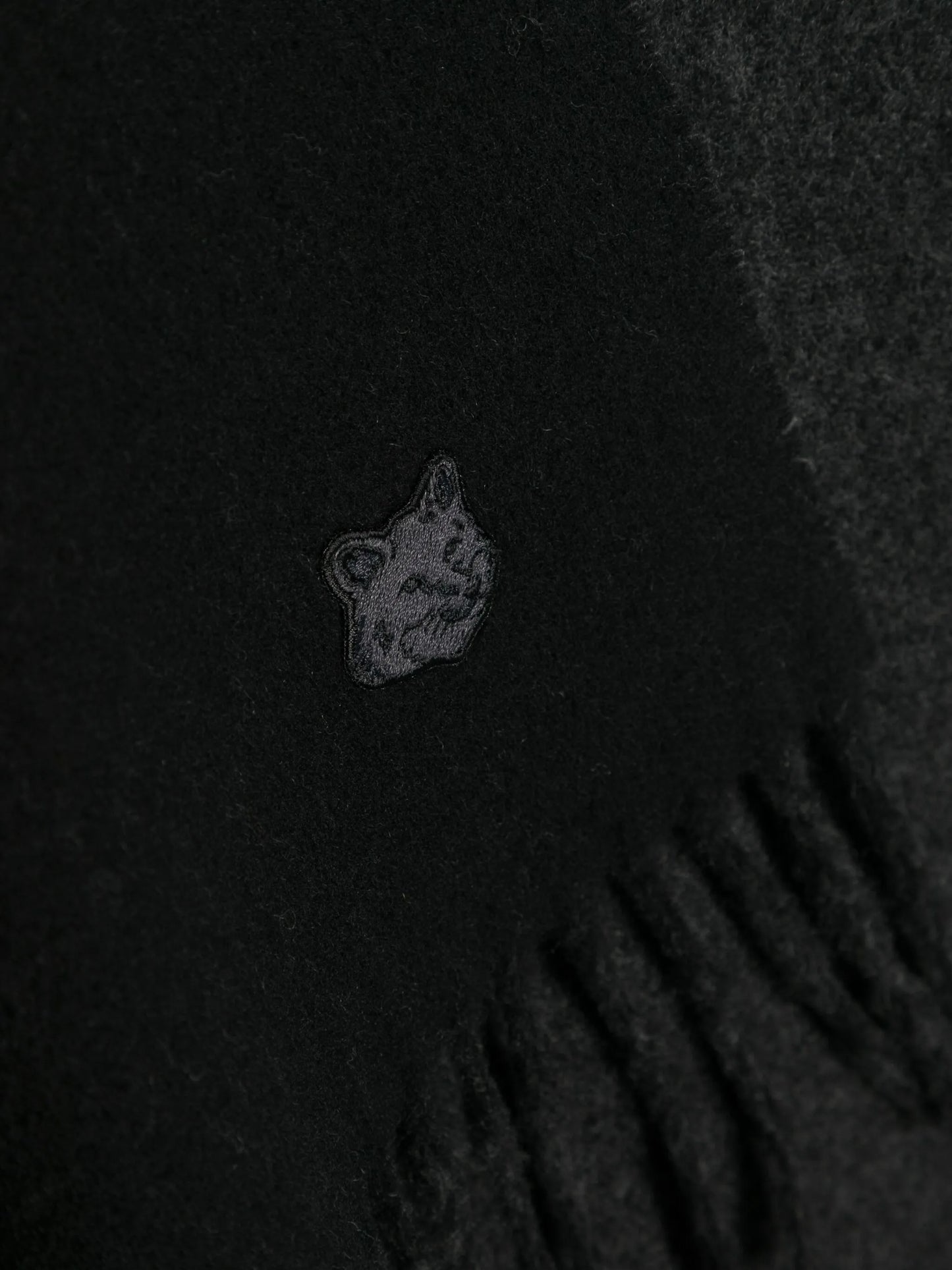 logo-patch wool scarf