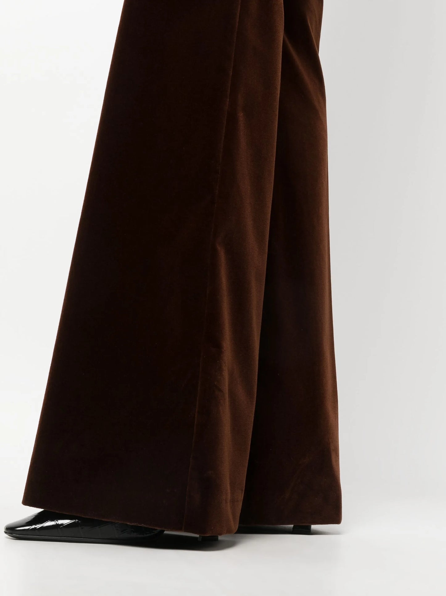 velvet flared trousers