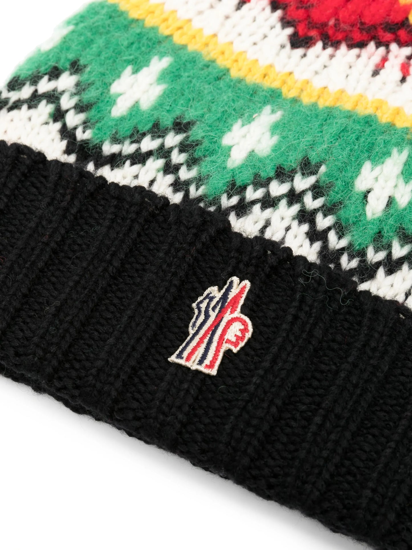 logo-patch intarsia-knit beanie