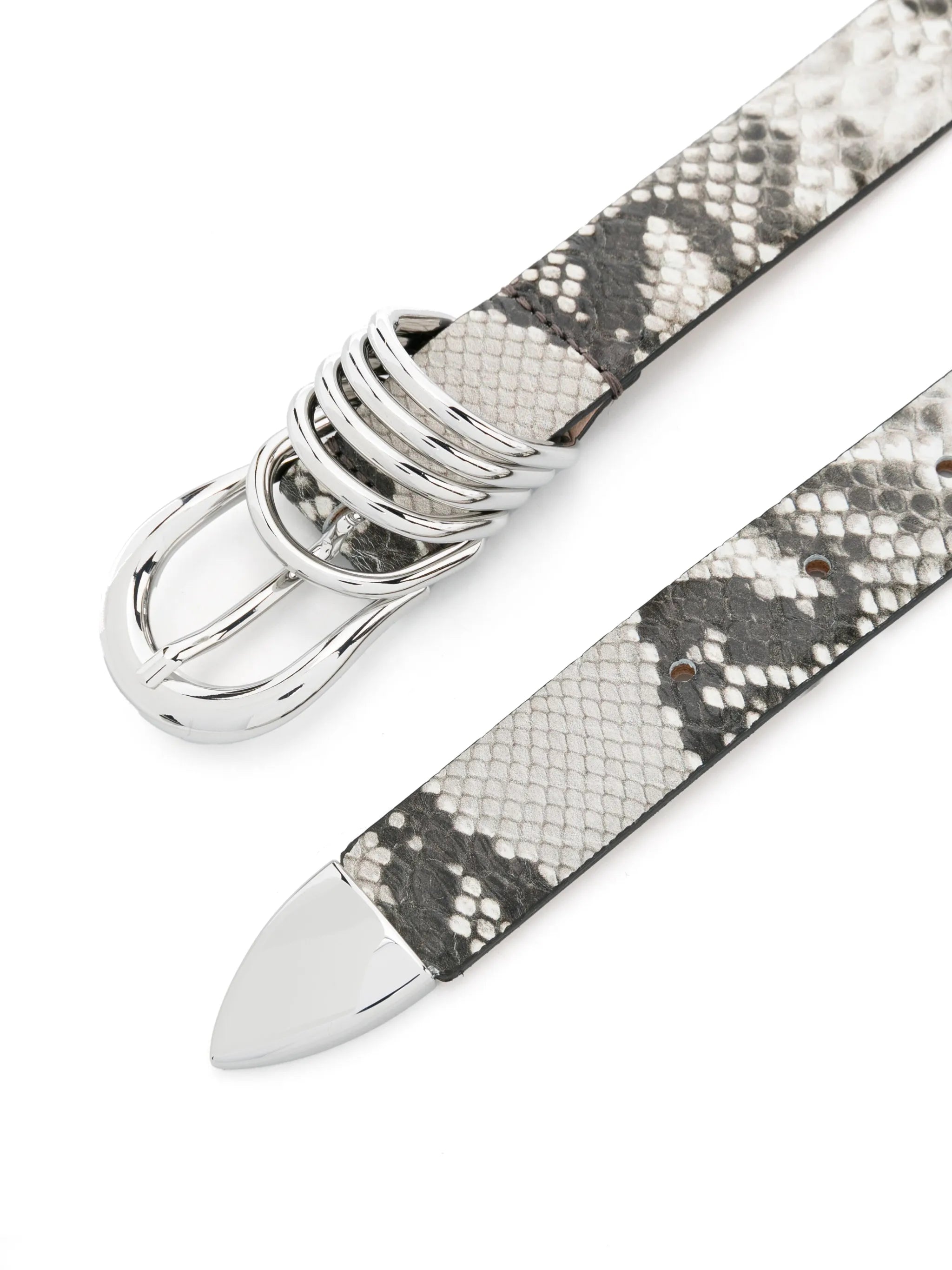 Hollyhock snakeskin-effect leather belt