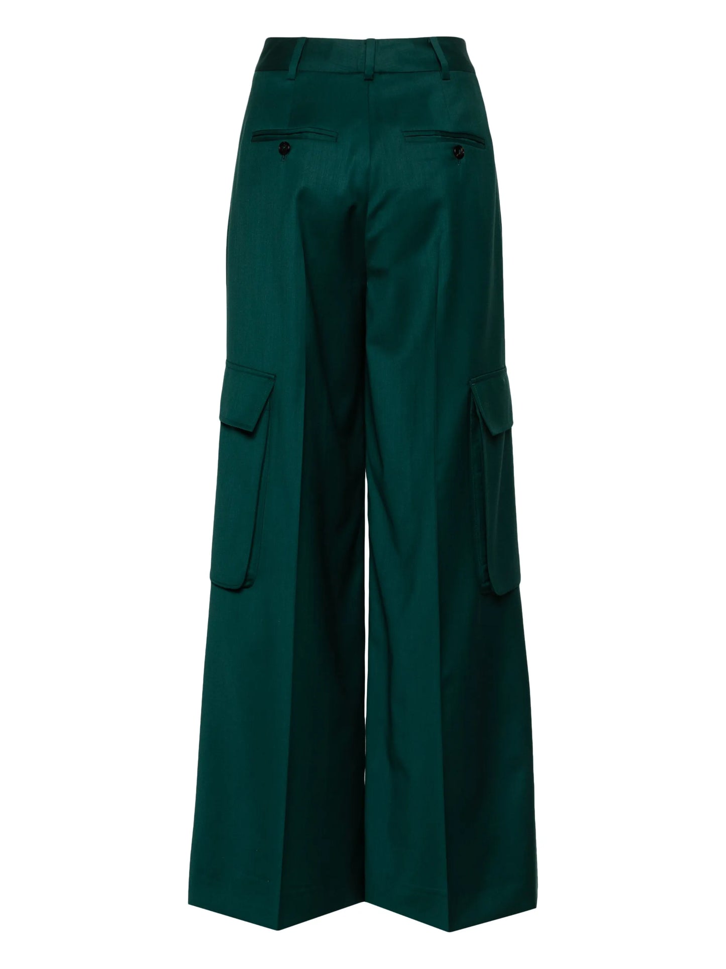 wide-leg wool cargo trousers