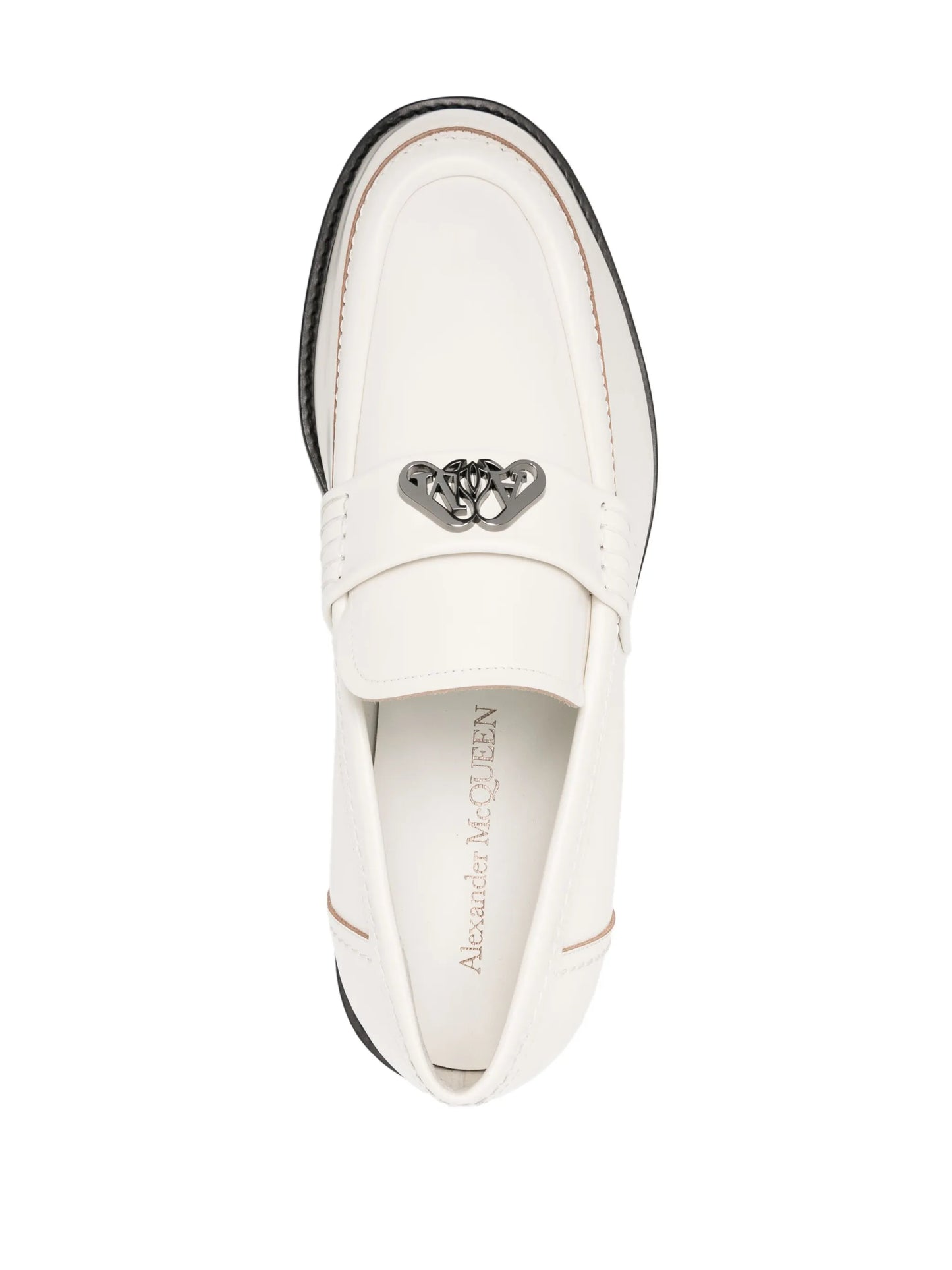 Seal-plaque leather loafers