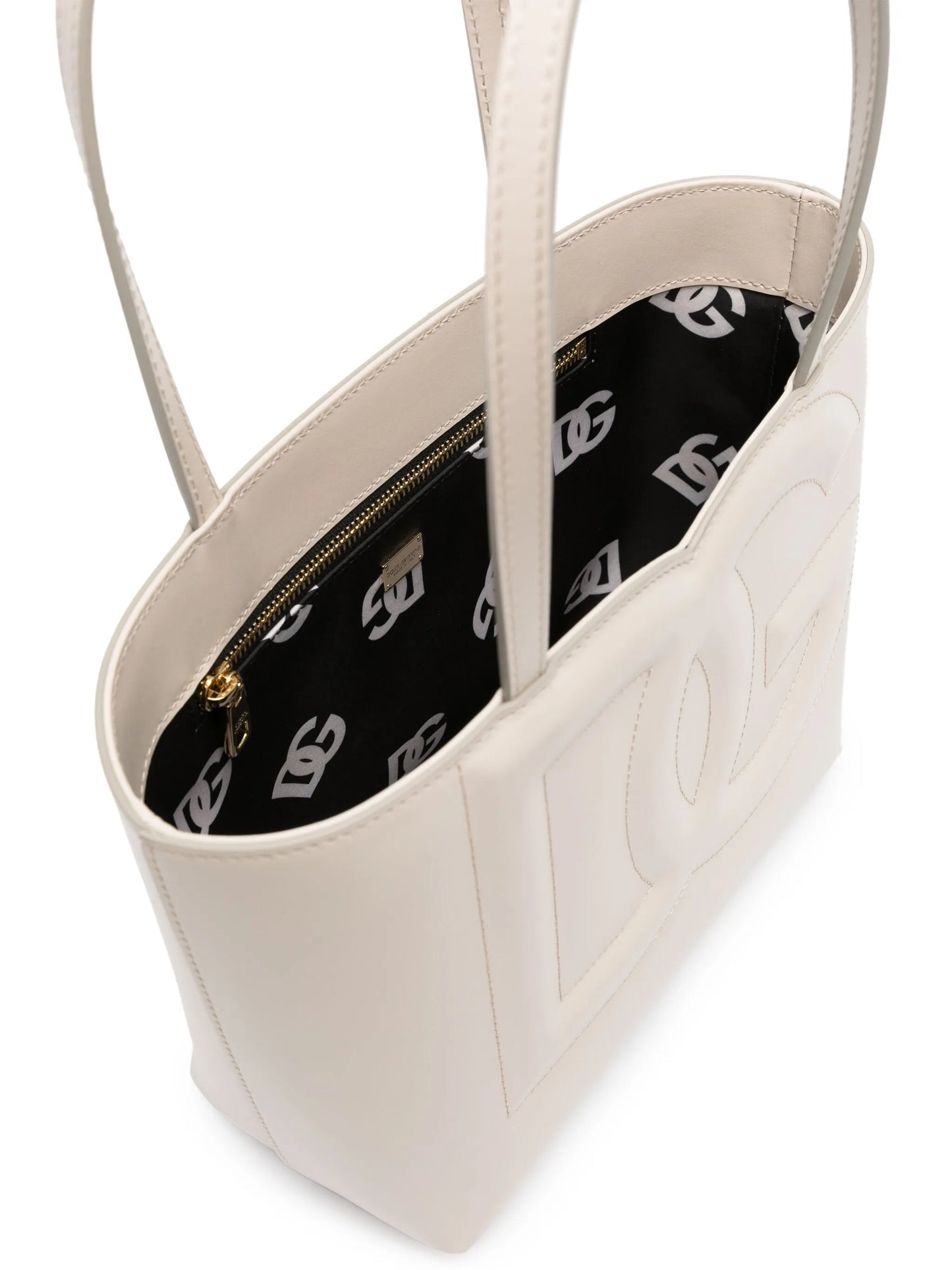 small DG logo leather tote bag