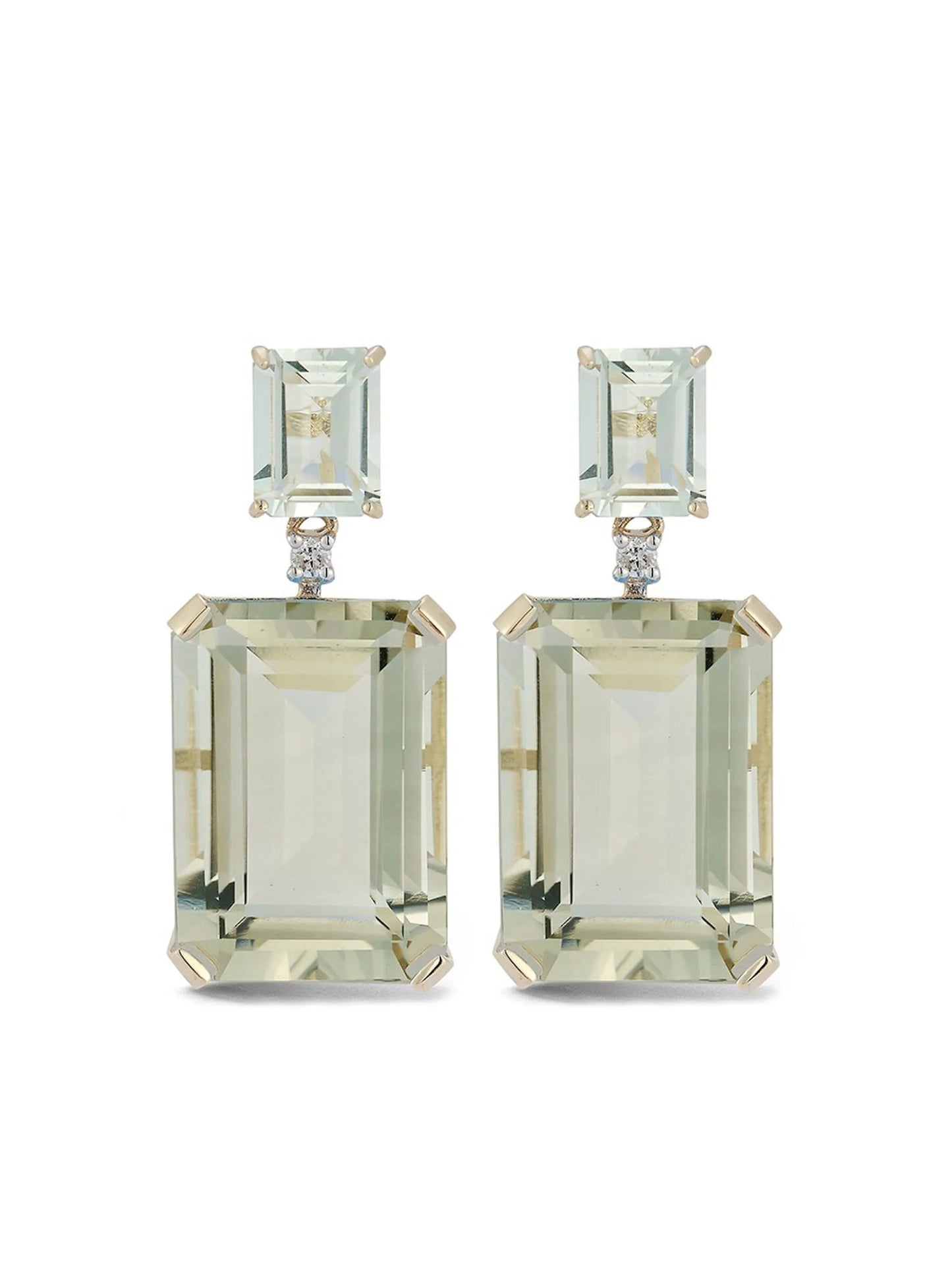 14kt yellow gold amethyst and diamond drop earrings