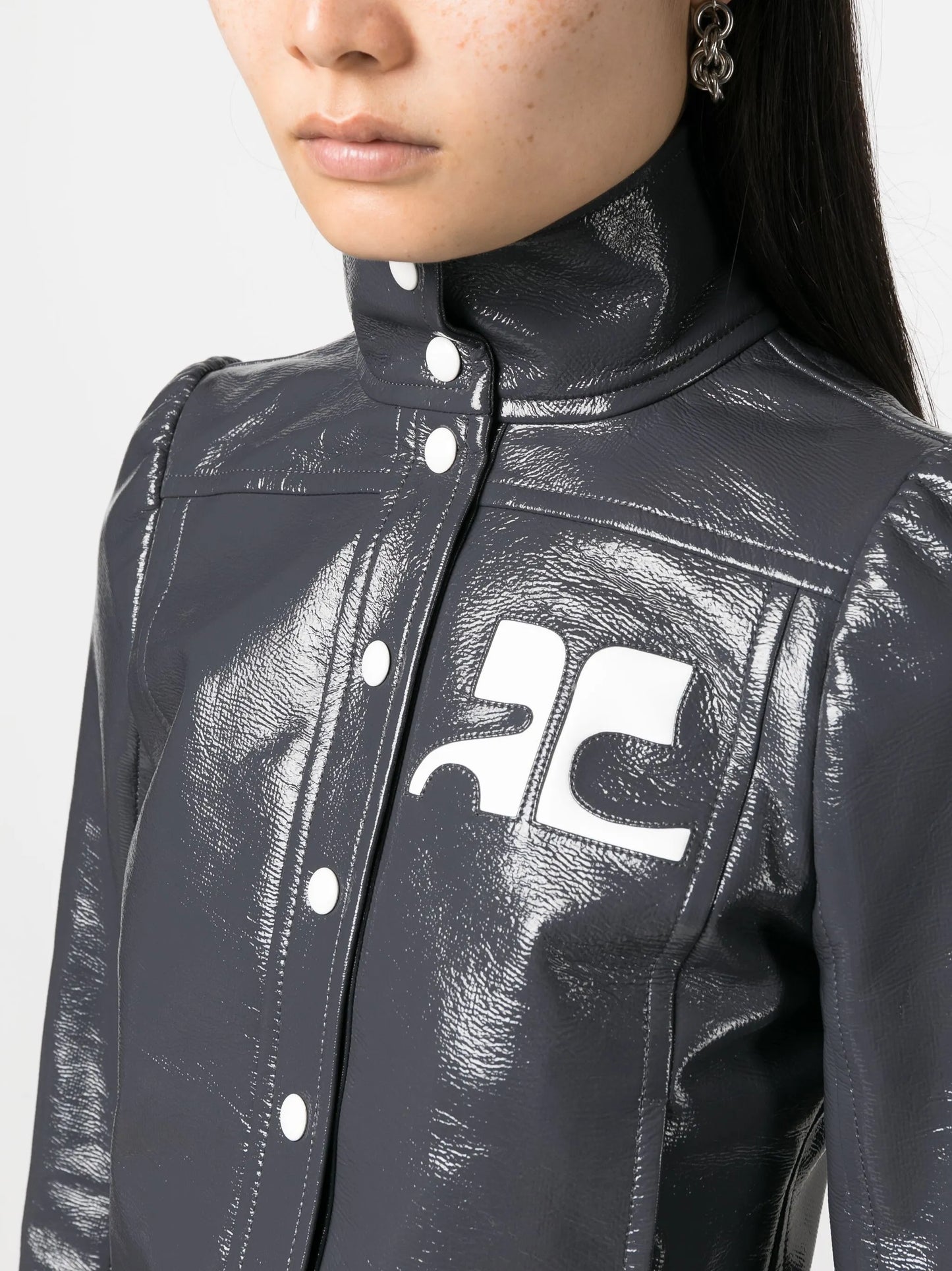 Reedition Vinyl appliqué-logo jacket