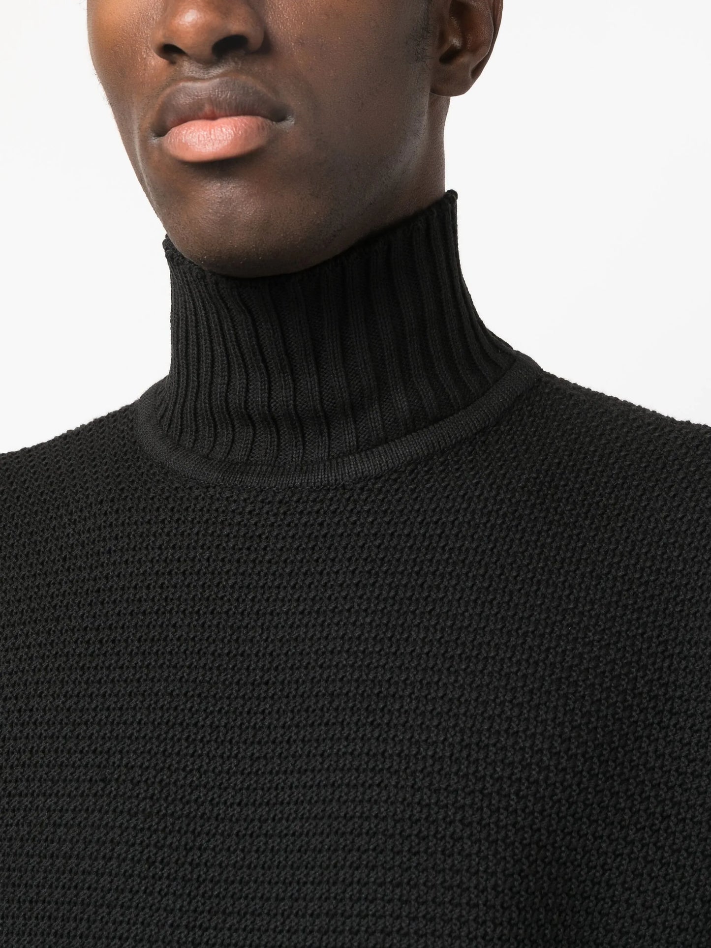 high-neck knitted jumper