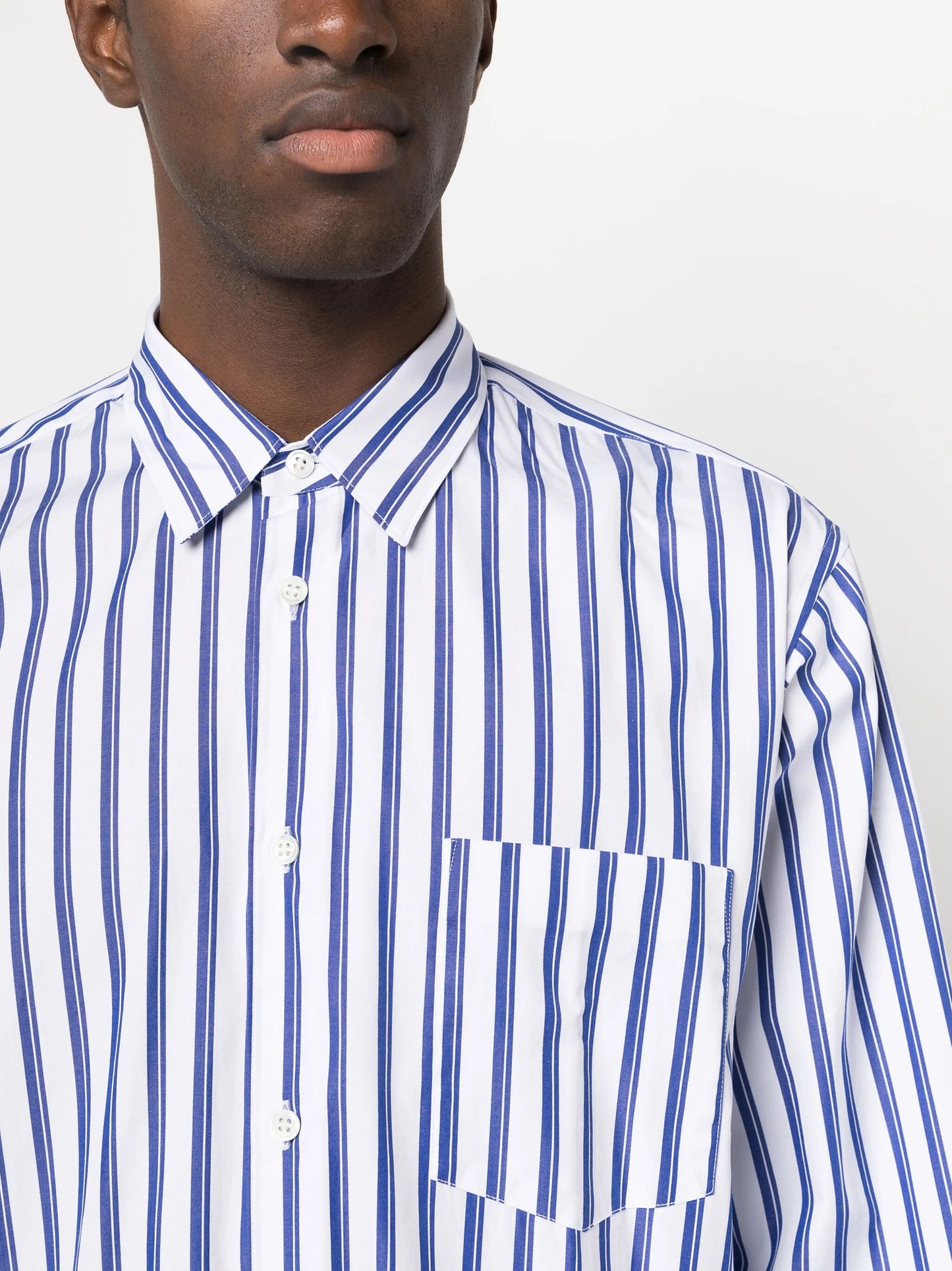 striped long-sleeve cotton shirt