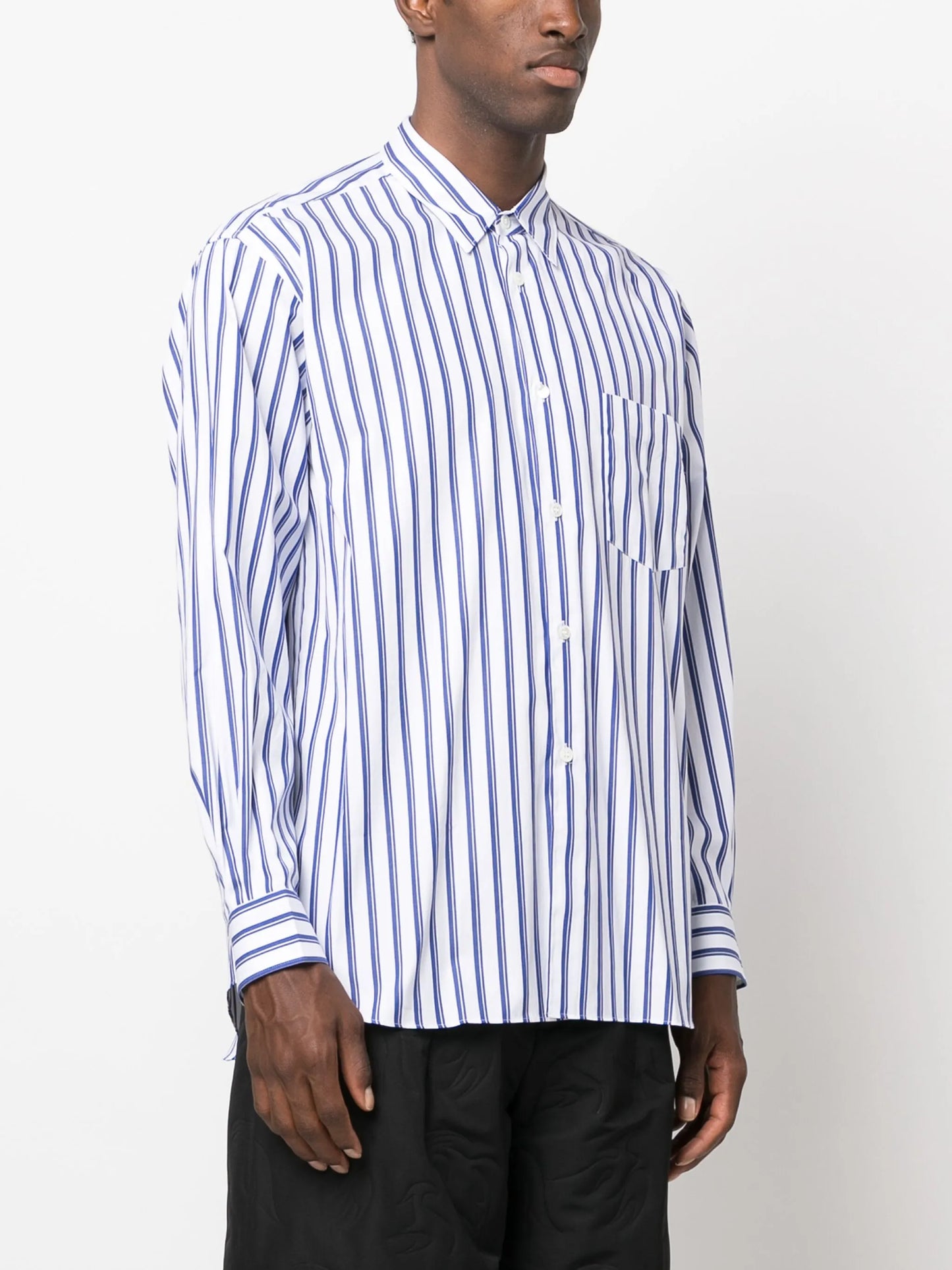 striped long-sleeve cotton shirt