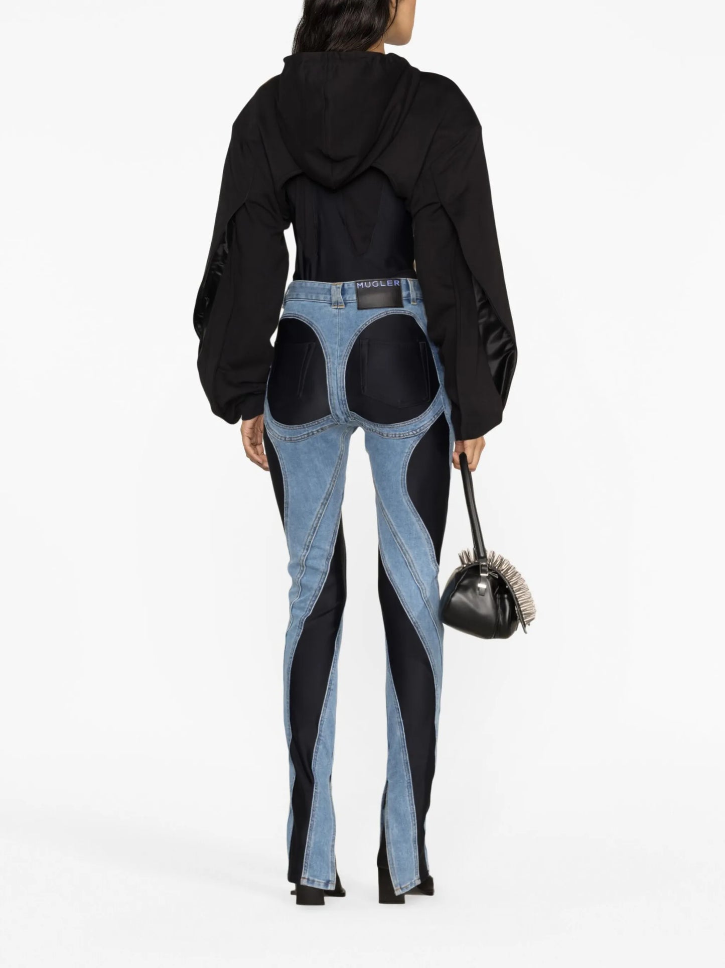 Spiral split-hem jeans