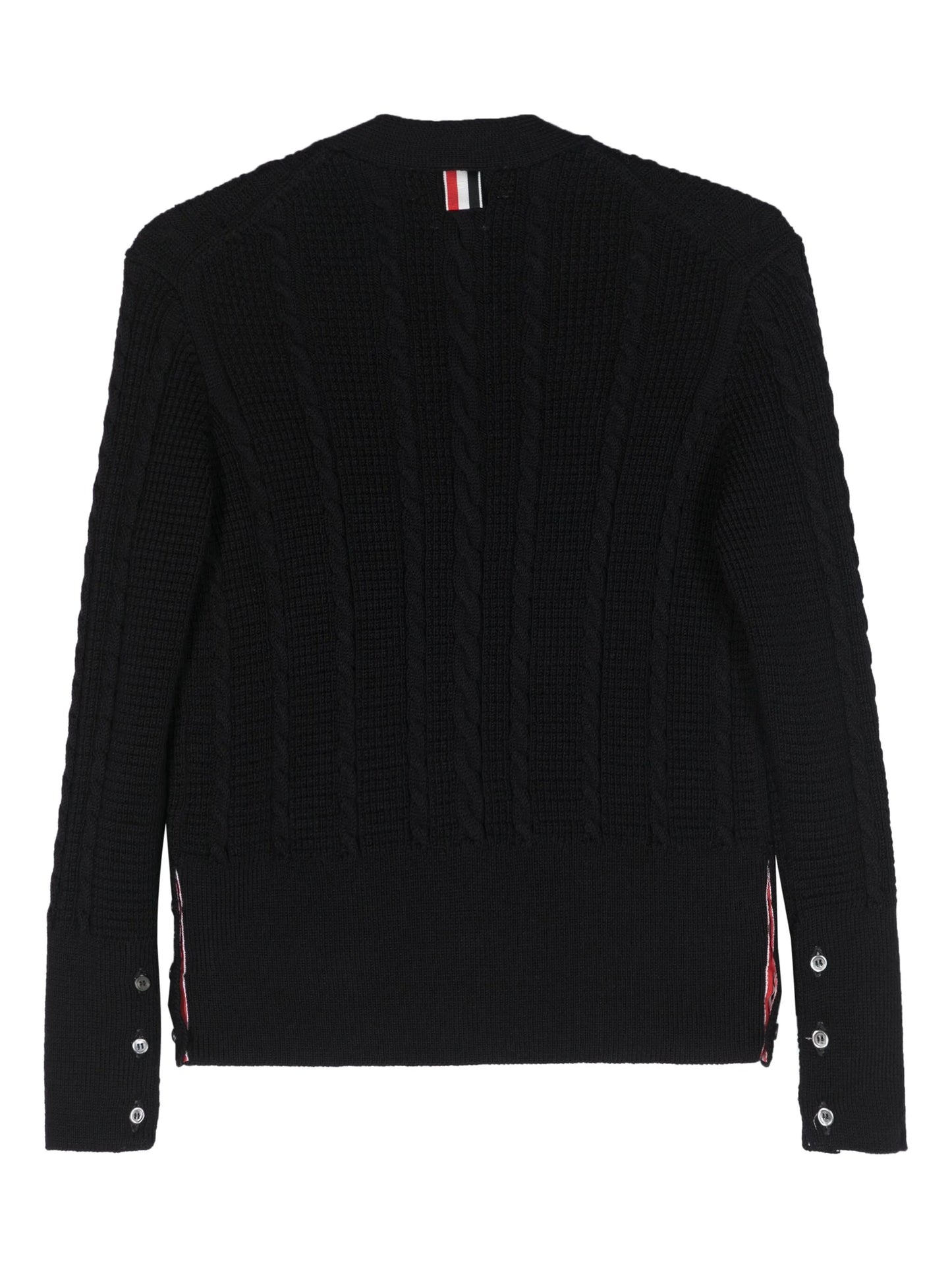 cable-knit virgin-wool cardigan