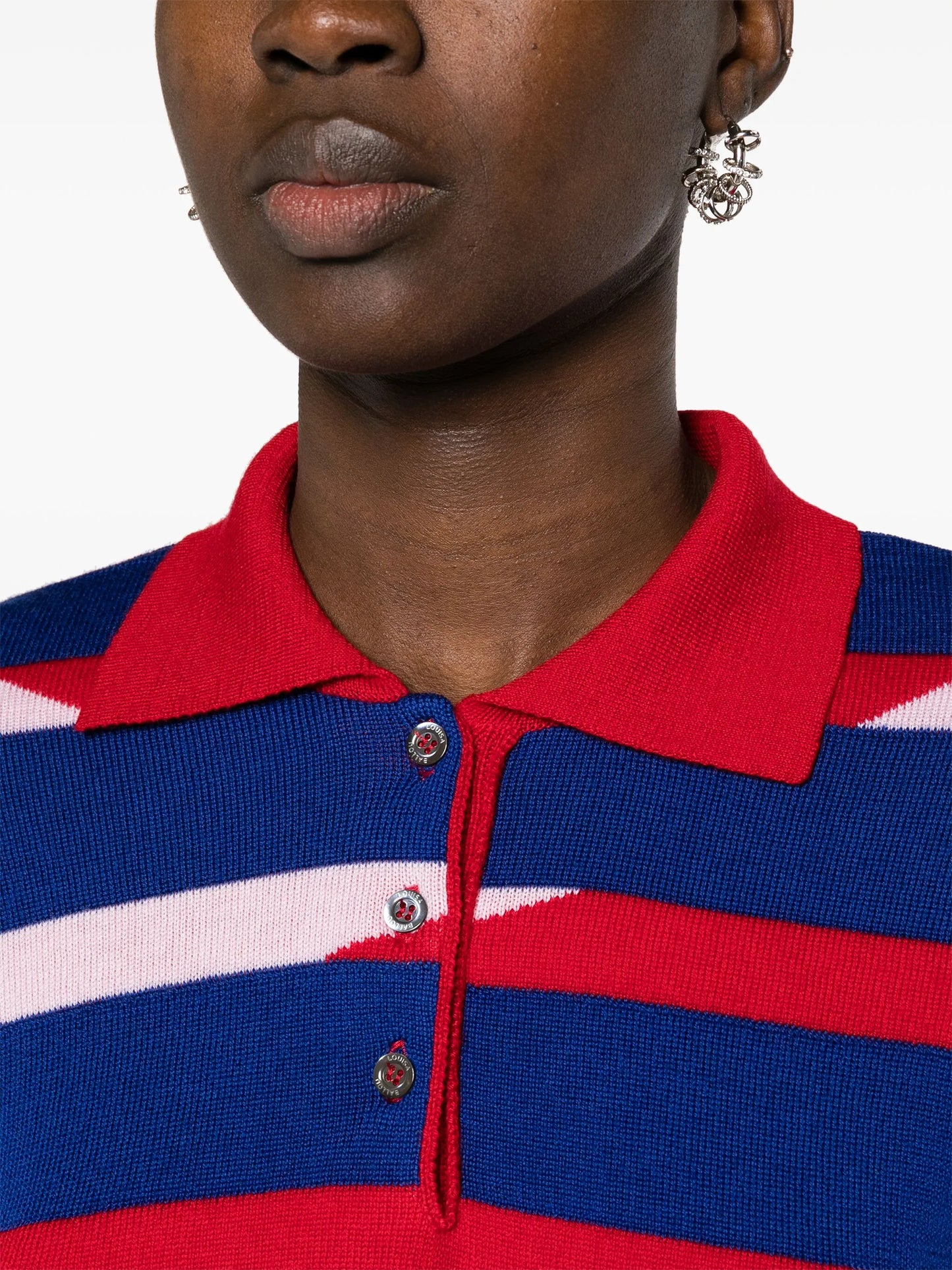 striped merino wool polo jumper