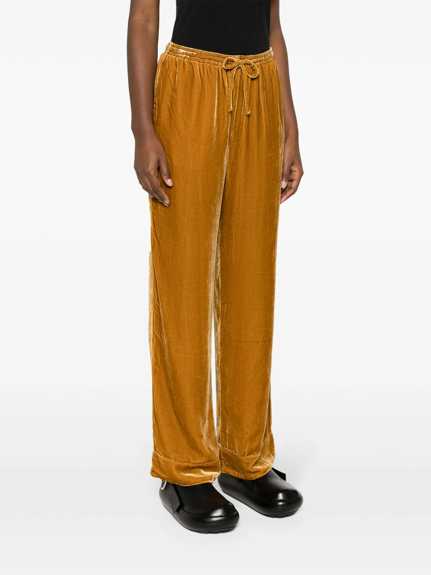Aurelia straight-leg velvet trousers