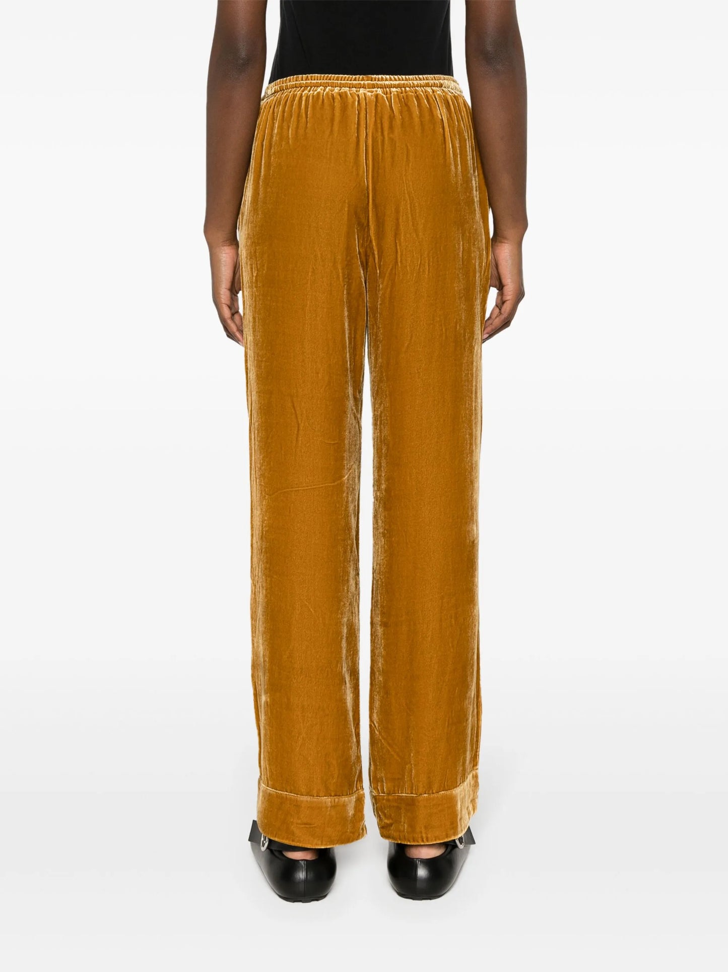 Aurelia straight-leg velvet trousers