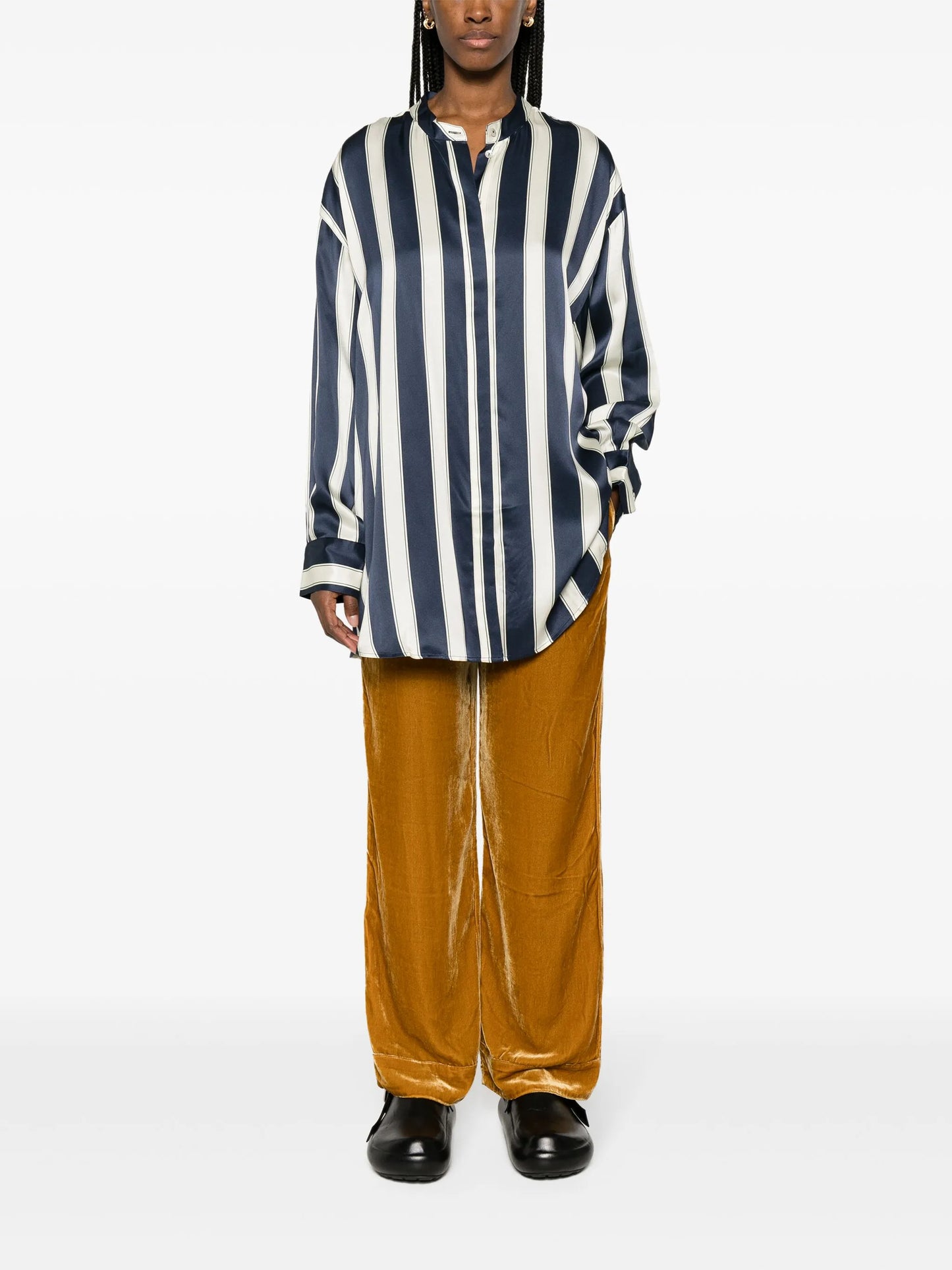 Aurelia straight-leg velvet trousers