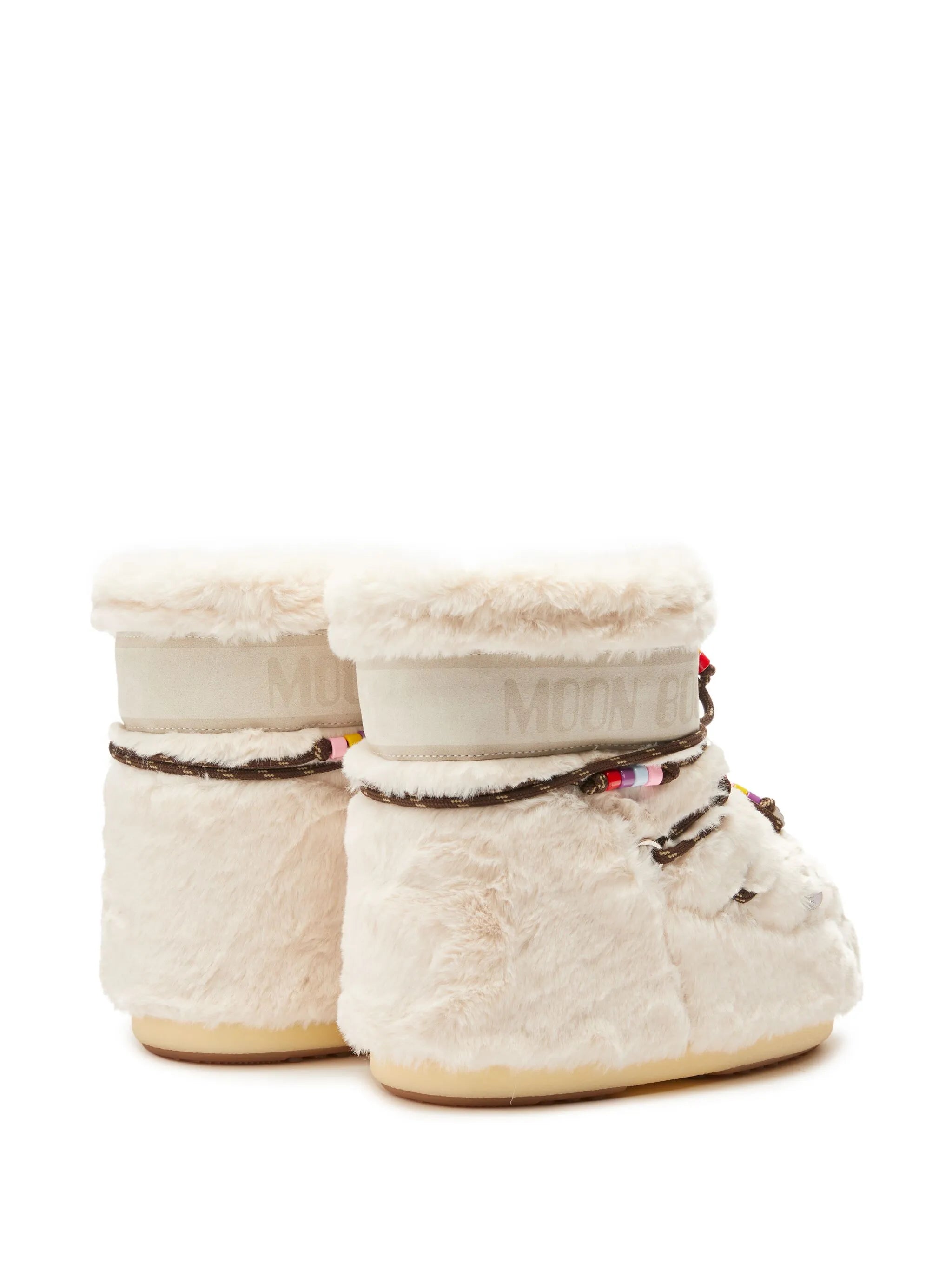 Icon Low faux-fur beaded boots