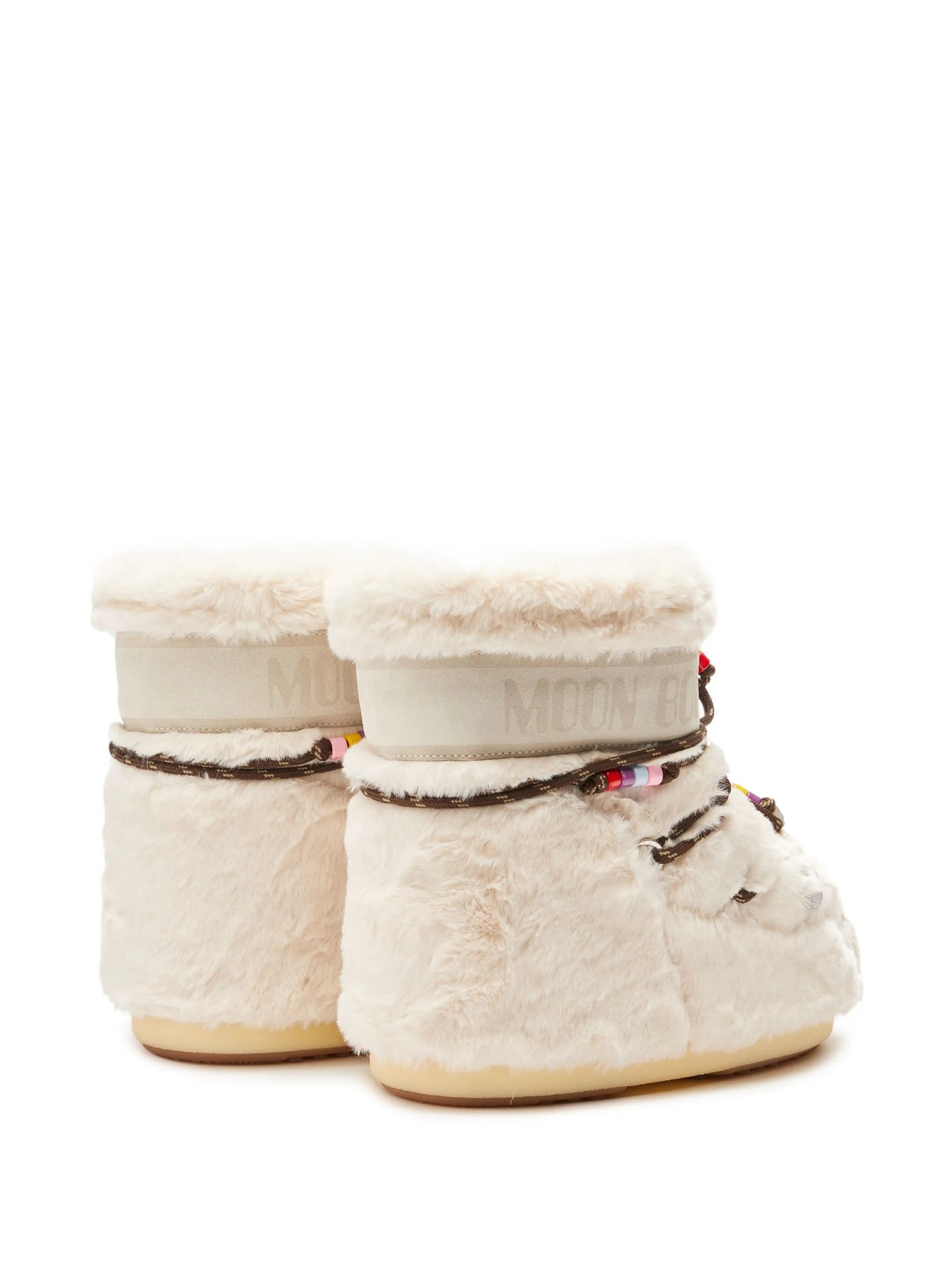 Icon Low faux-fur beaded boots