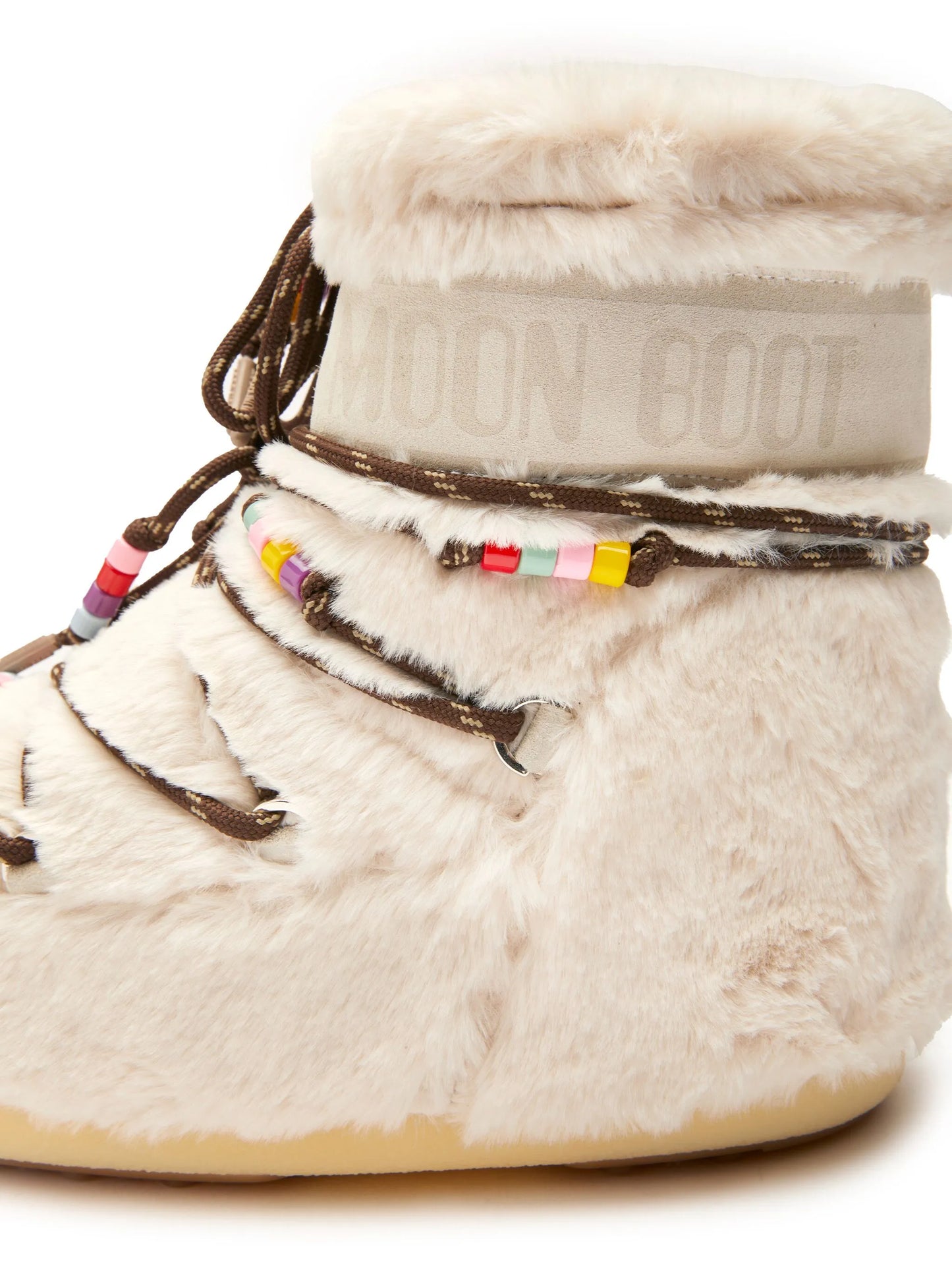 Icon Low faux-fur beaded boots