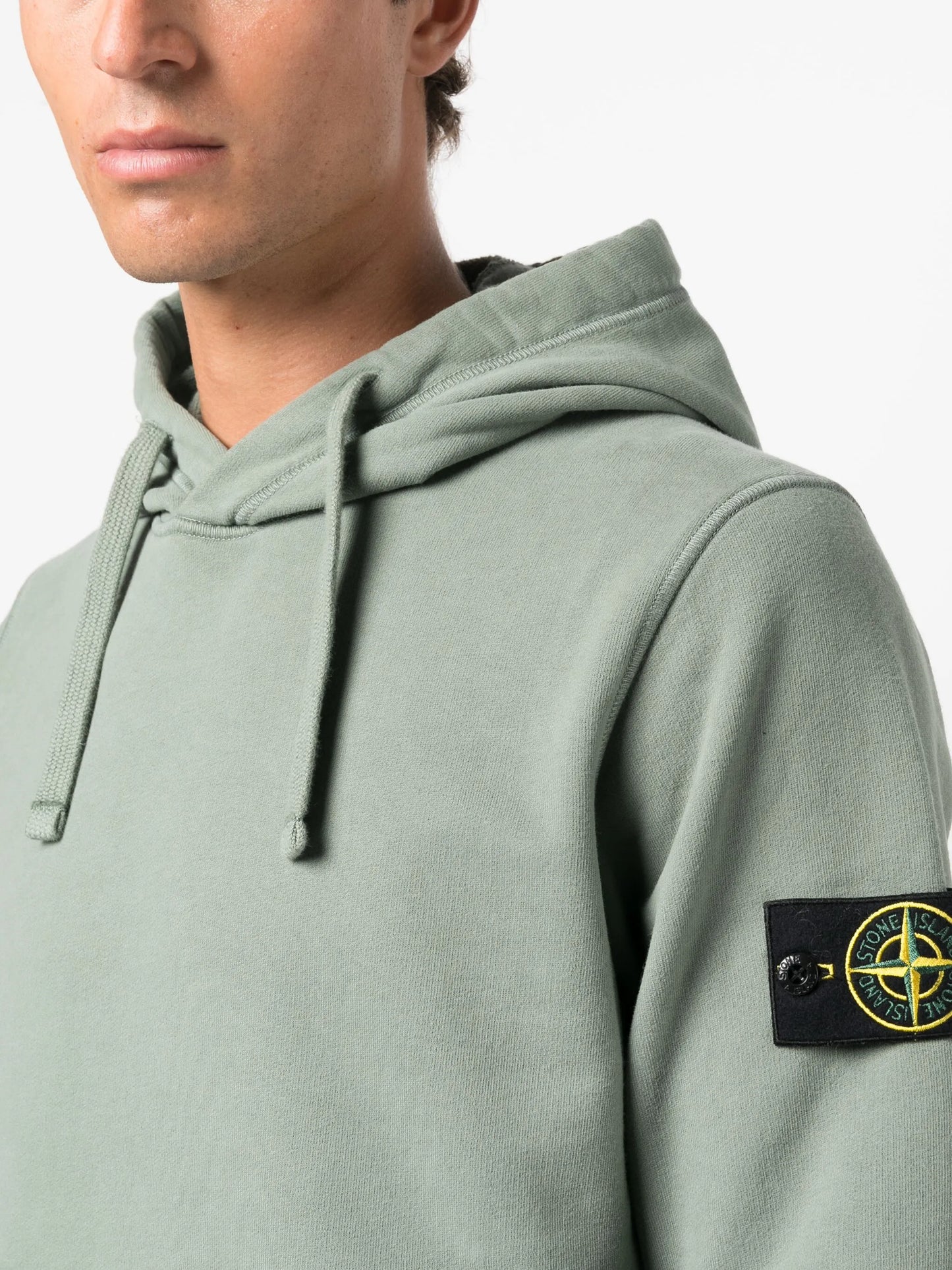 Compass-motif cotton hoodie