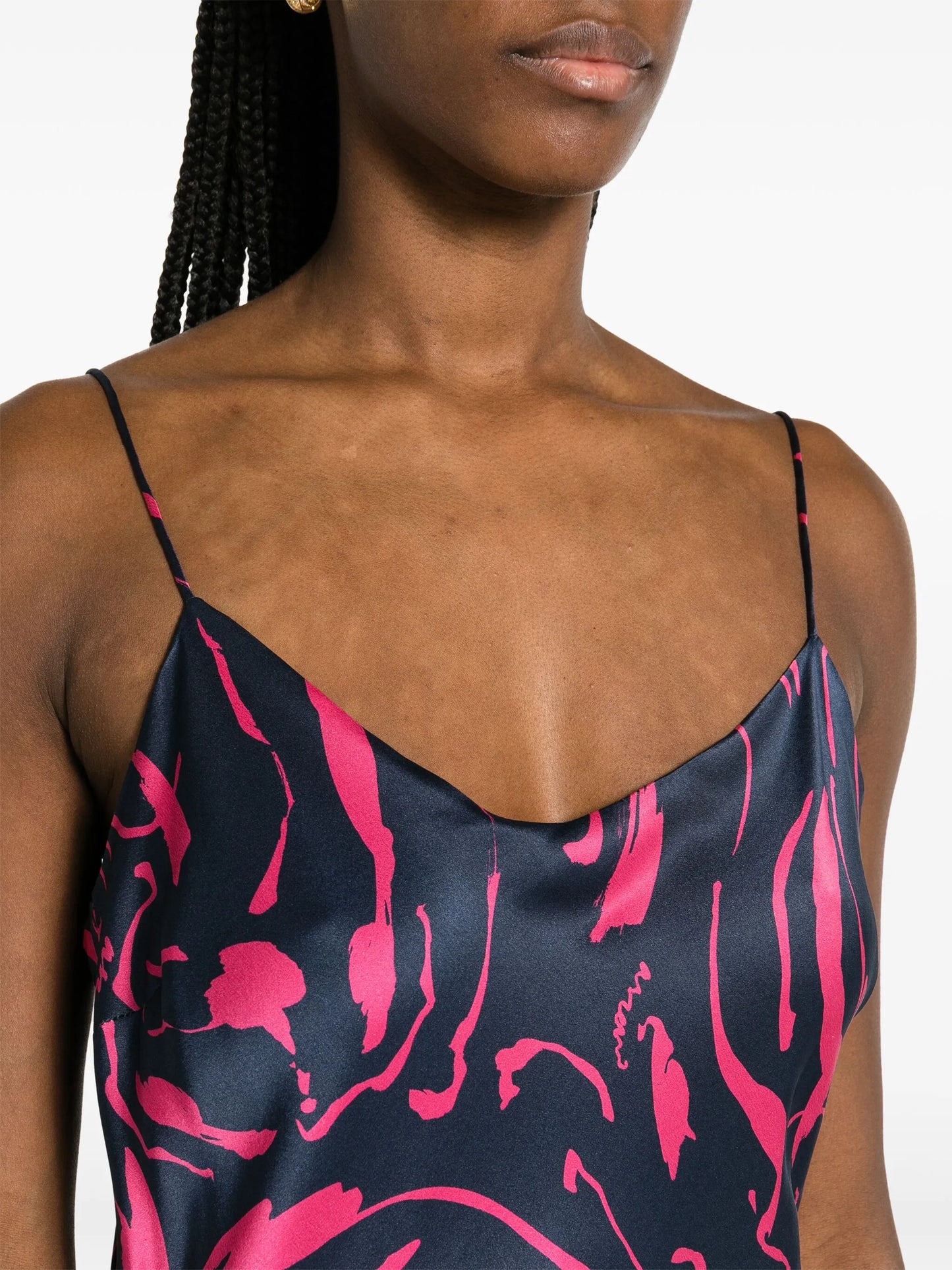 Lyon graphic-print silk dress