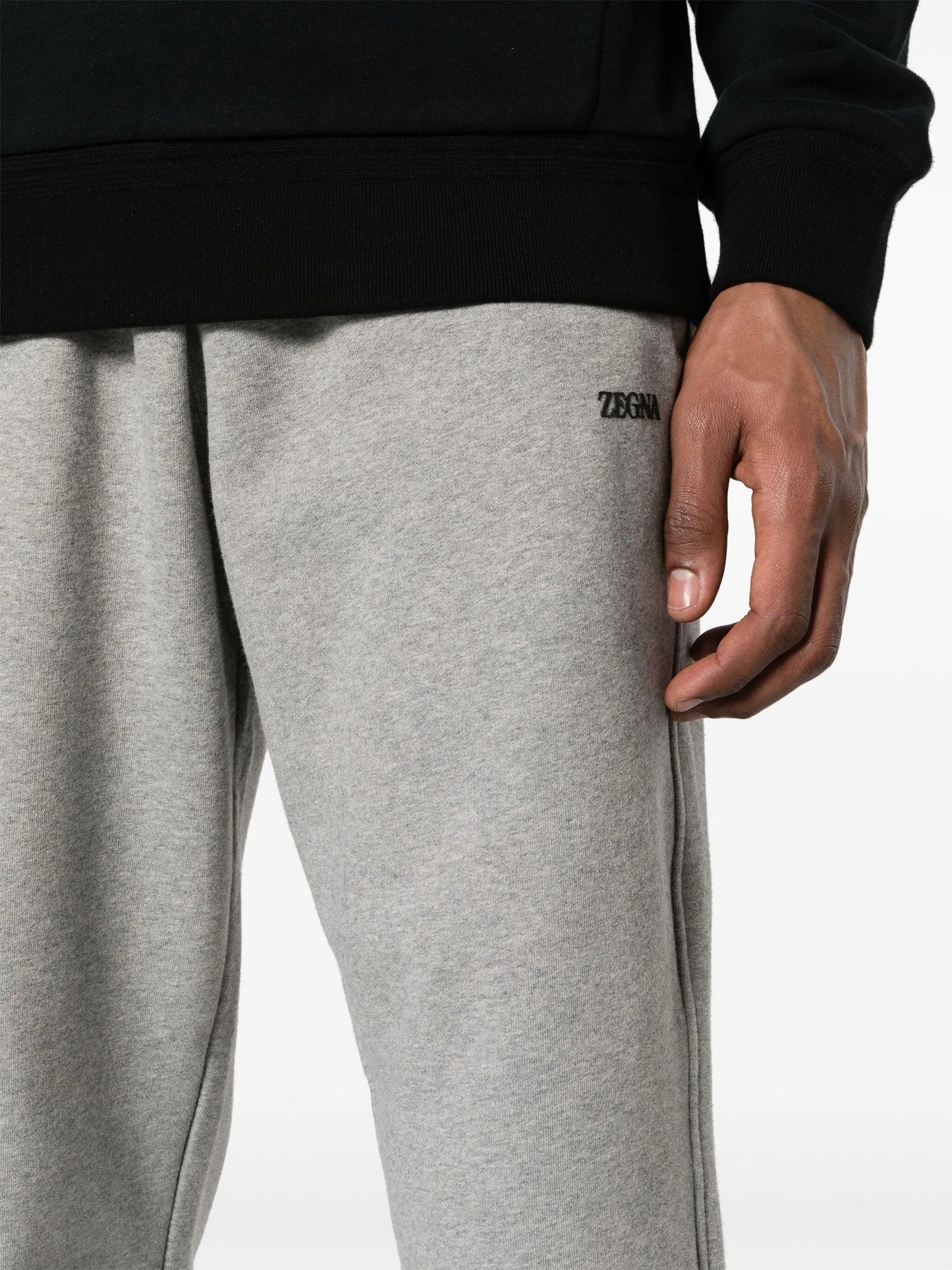 logo-appliqué cotton track trousers