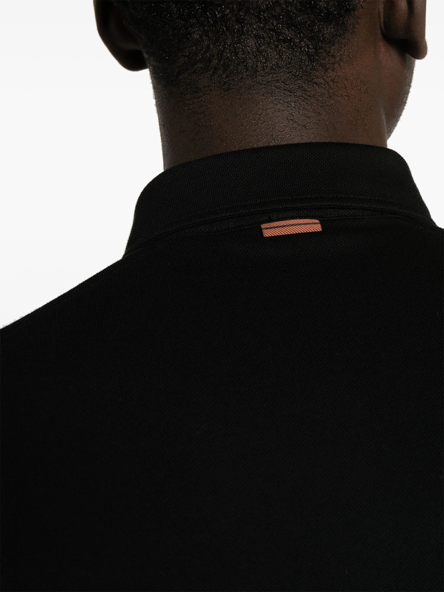 long-sleeve piqué polo shirt