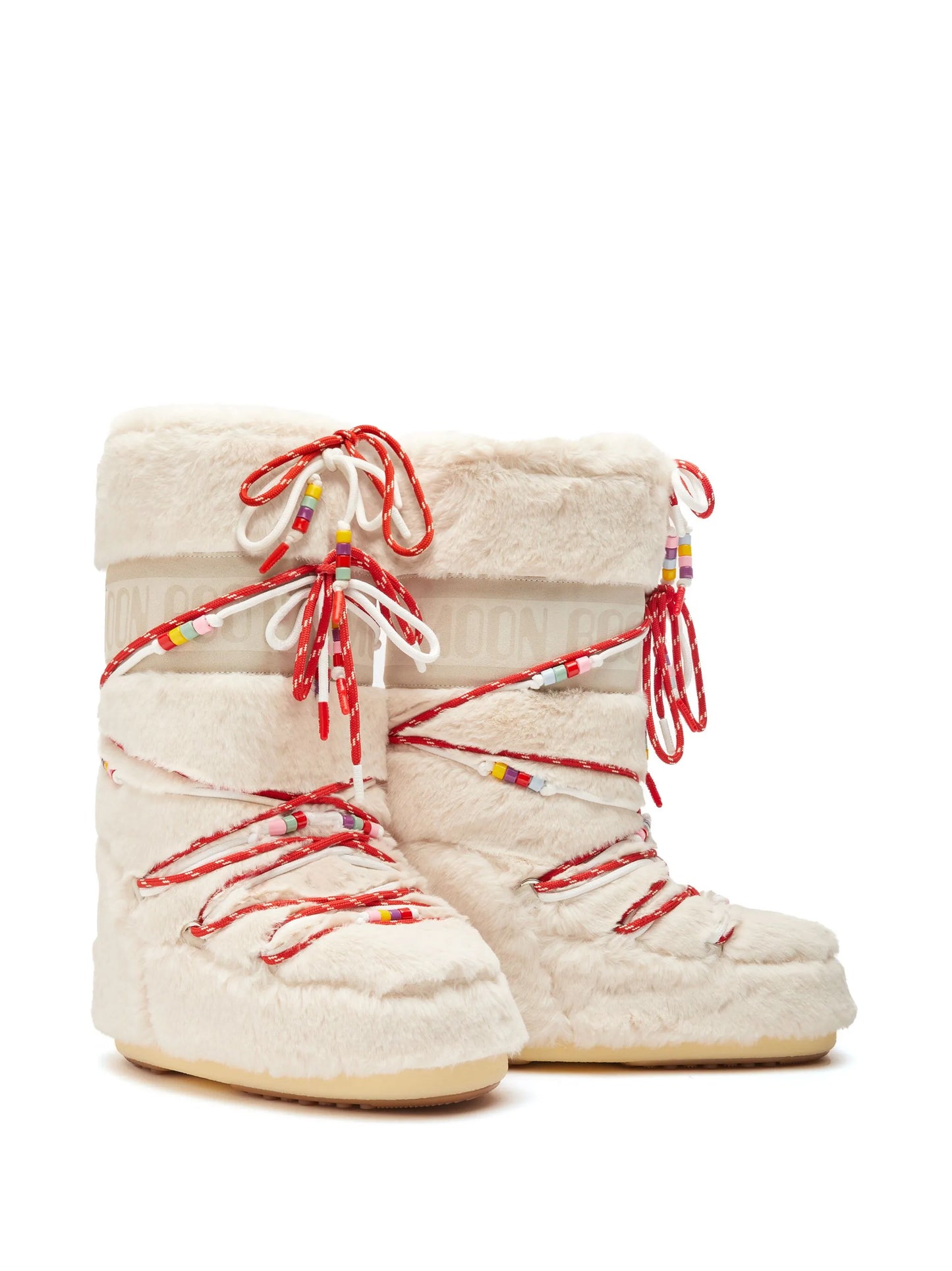 Icon faux-fur beaded boots