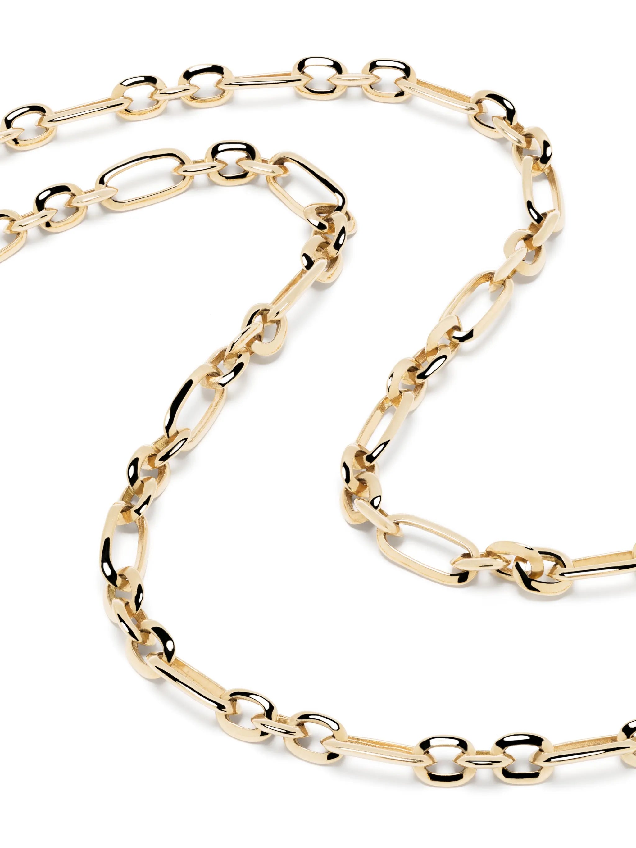 18kt yellow gold figaro-link chain necklace