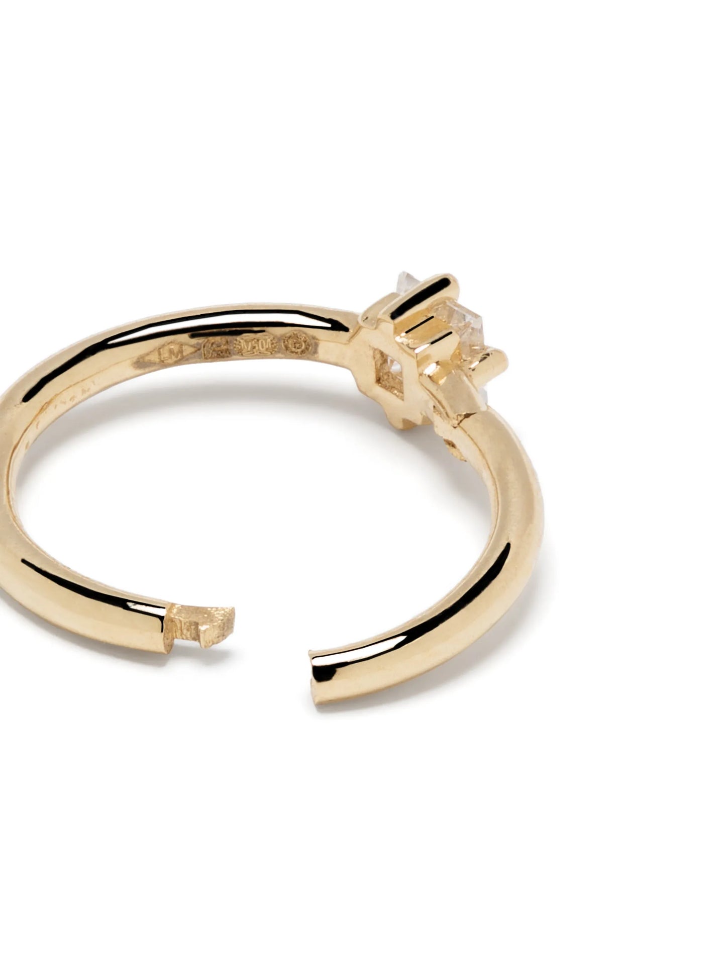 18kt yellow gold Seamless diamond huggie hoop earring