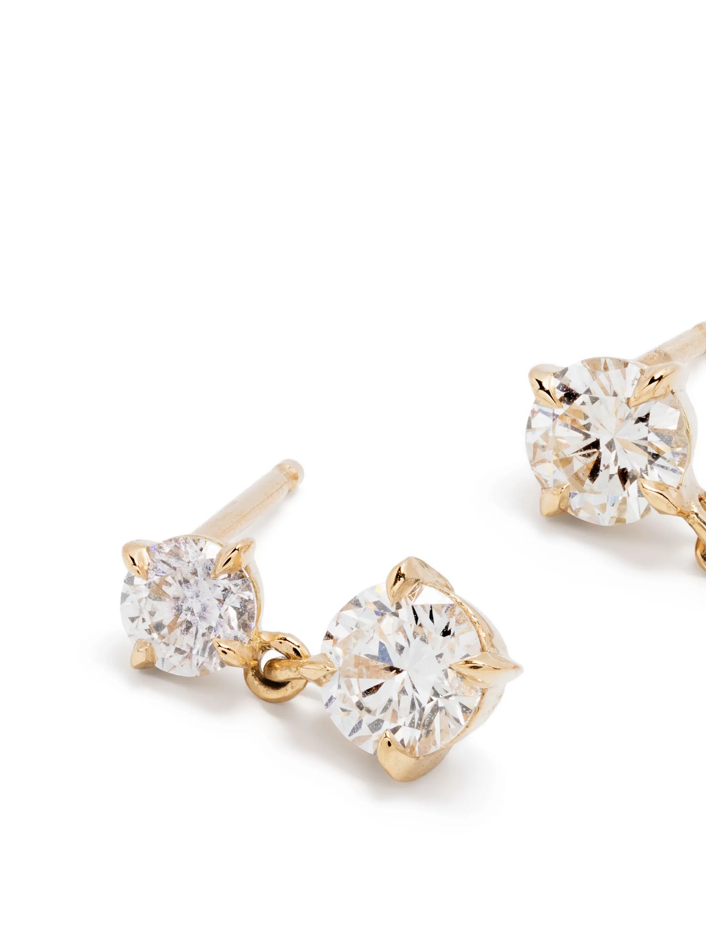 18kt yellow gold Large Alternating diamond drop earrings