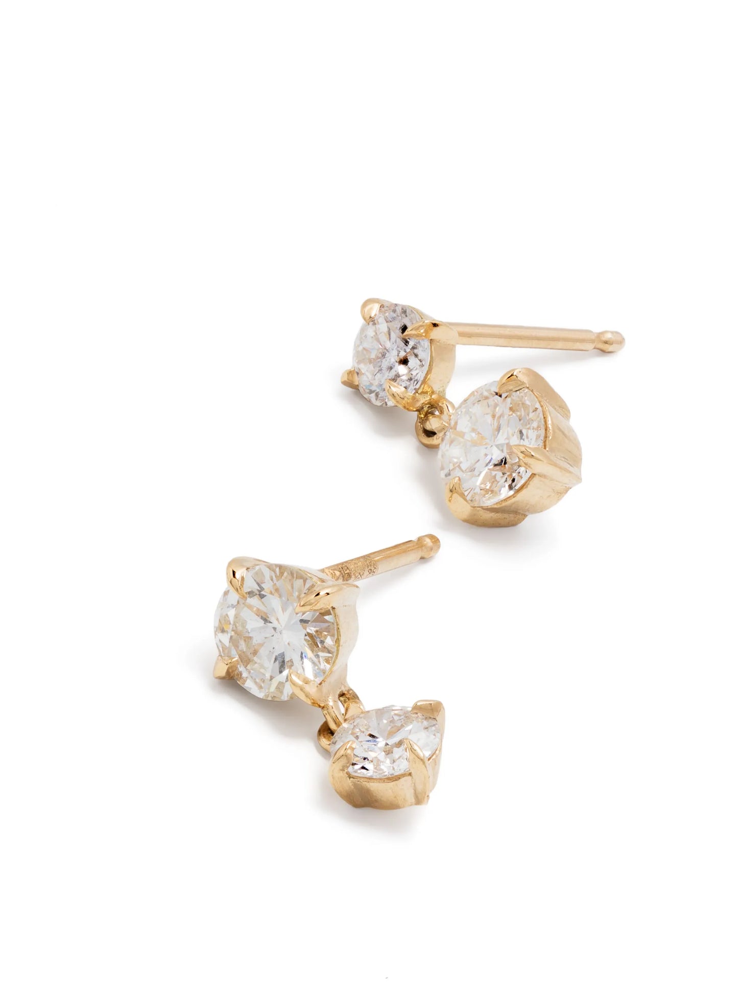 18kt yellow gold Large Alternating diamond drop earrings