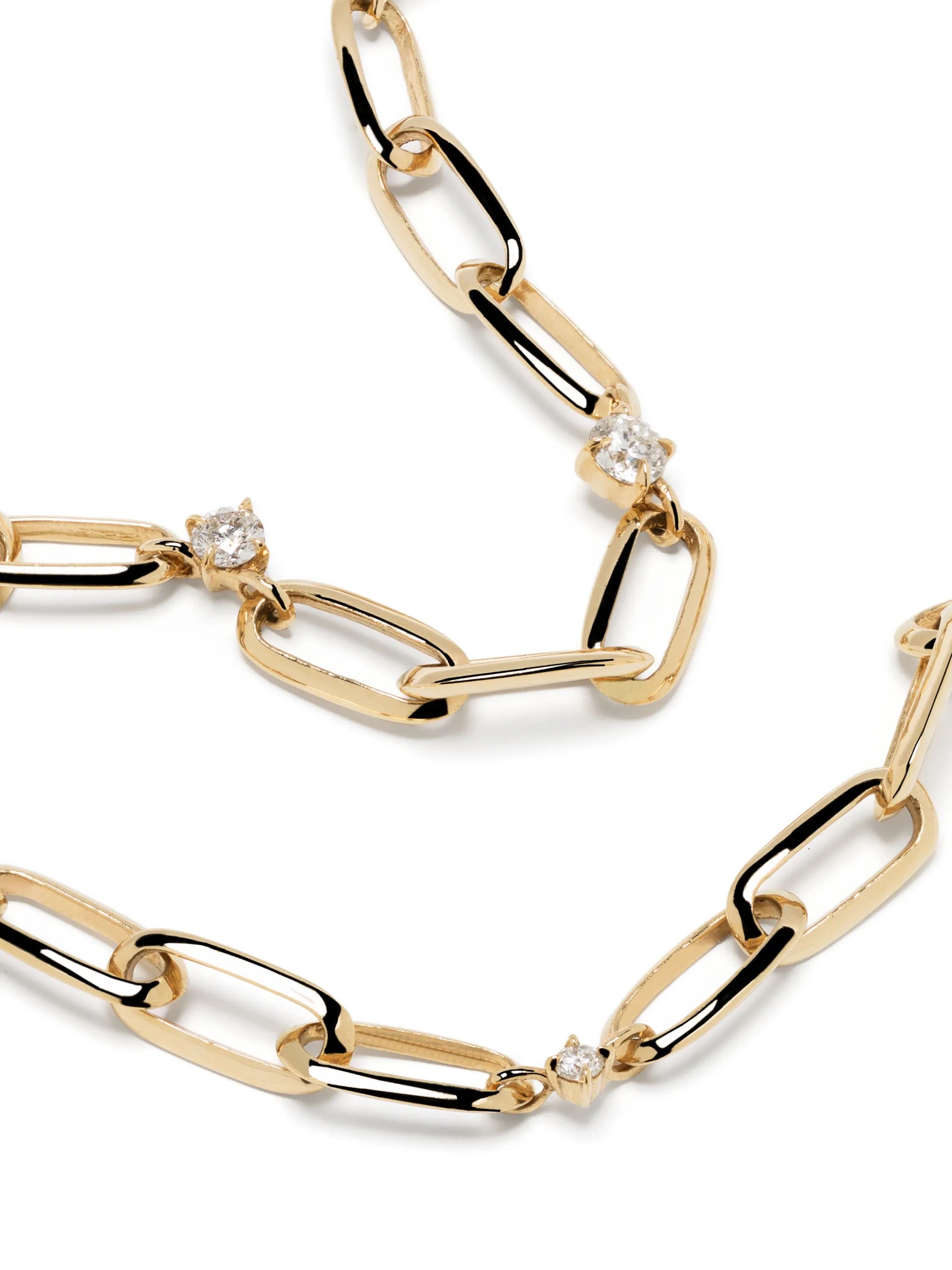 18kt yellow gold diamond link necklace