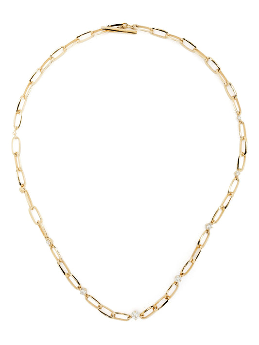 18kt yellow gold diamond link necklace