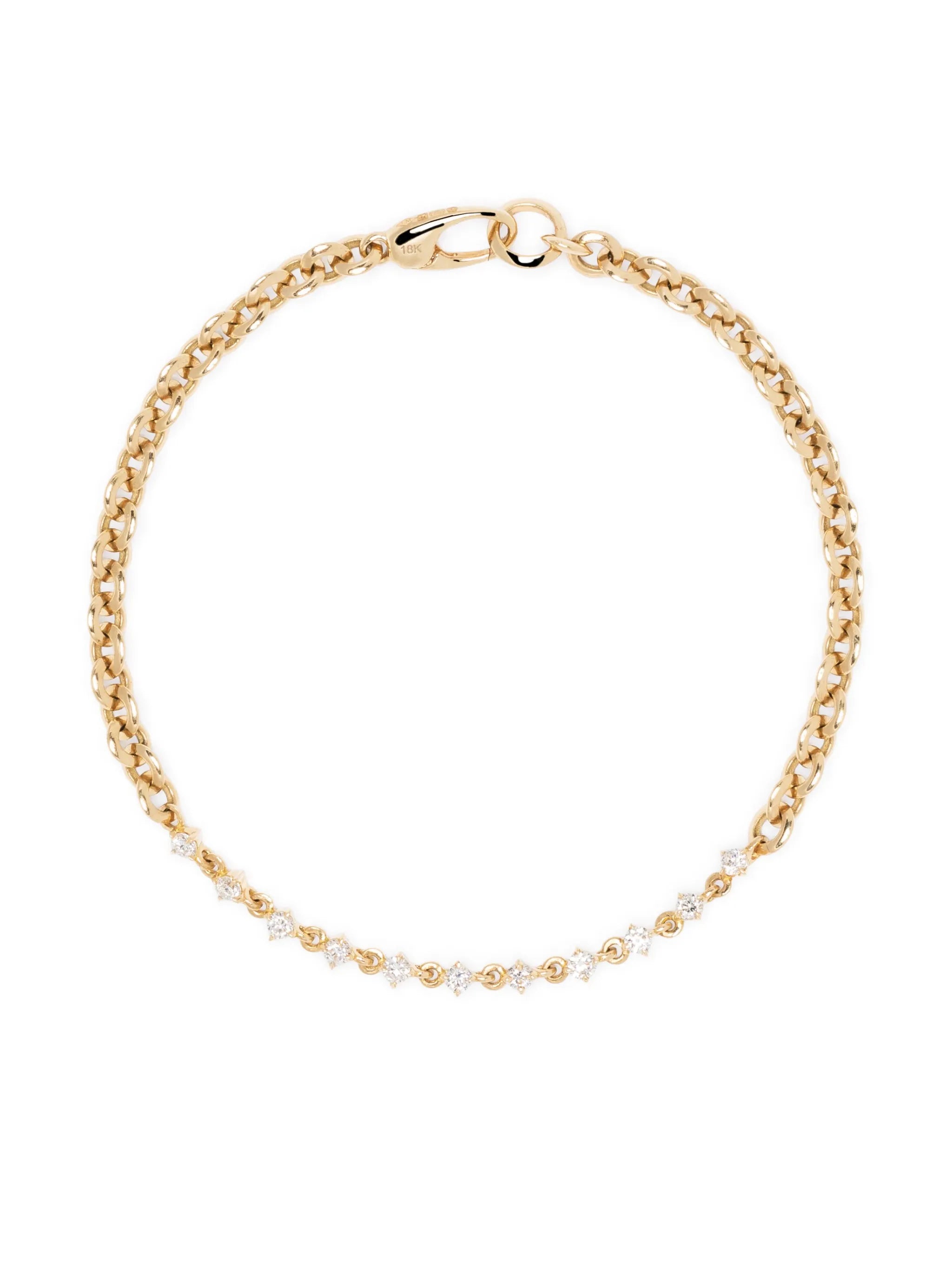 18kt yellow gold Éclat diamond micro chain bracelet
