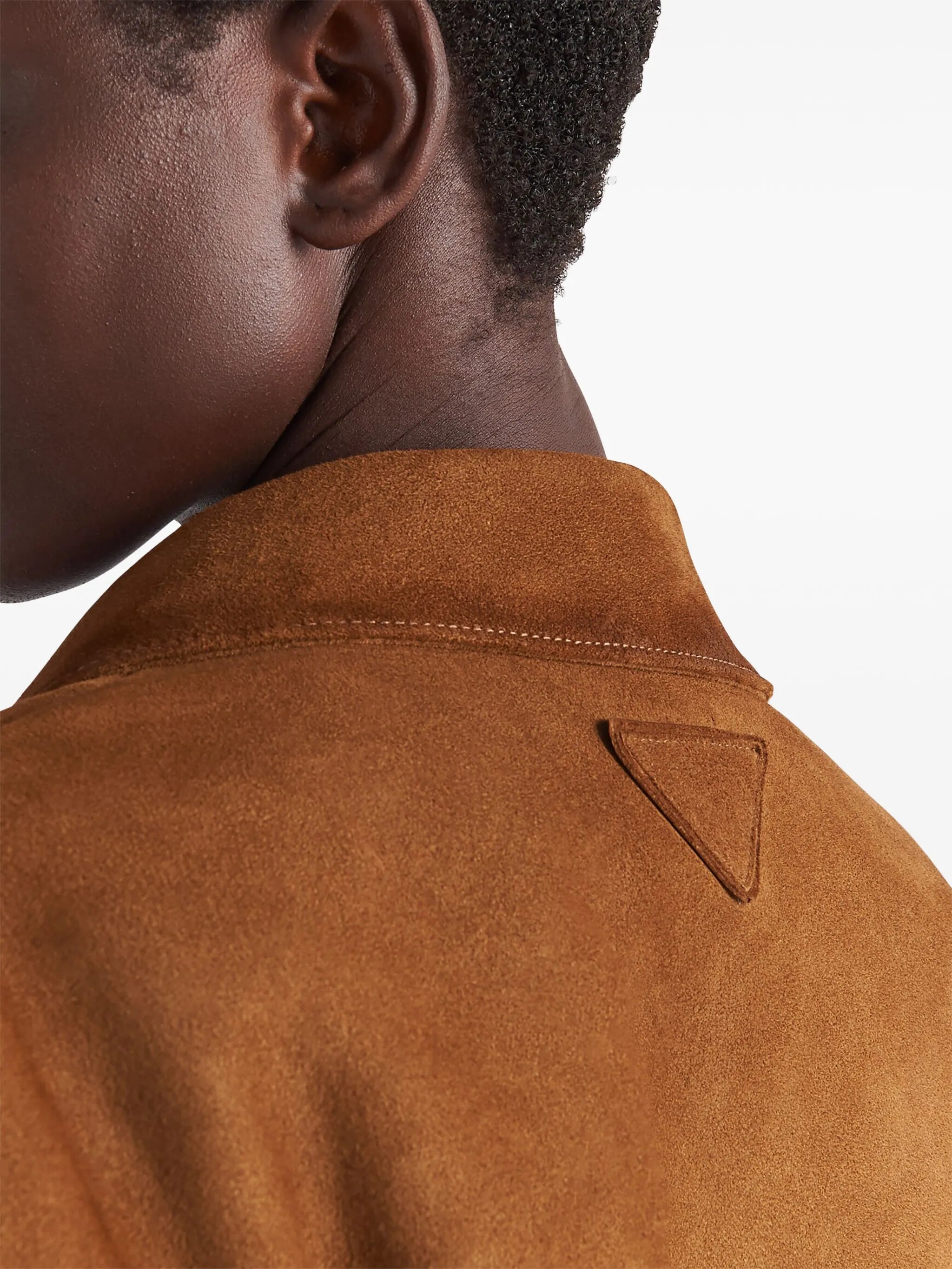 single-breasted suede blazer