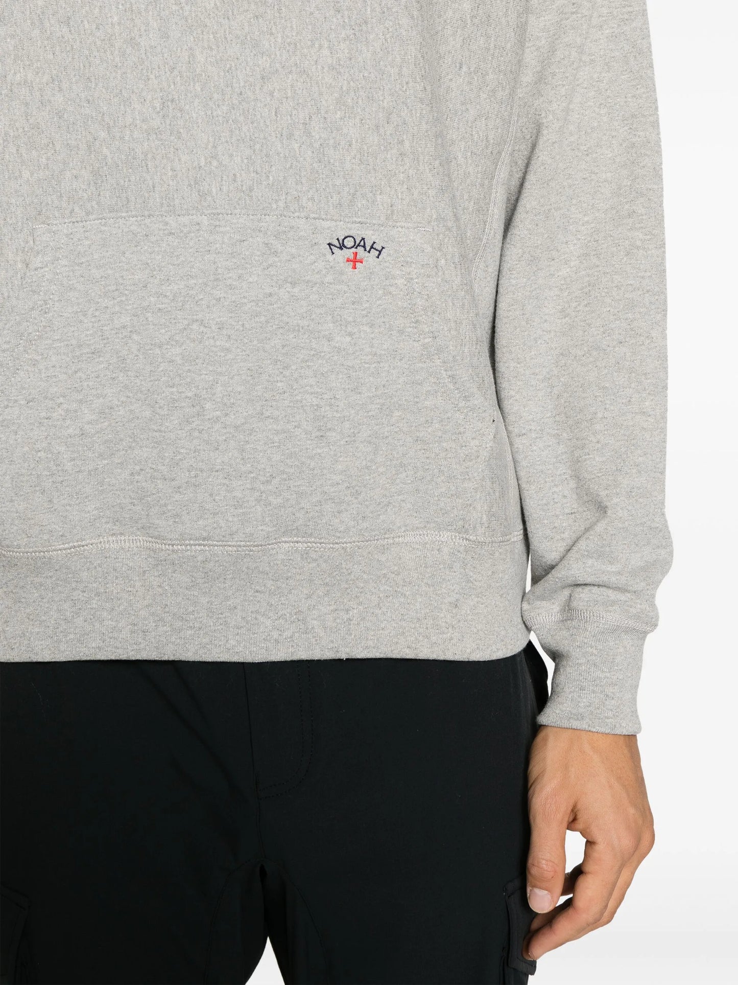 logo-embroidered mélange hoodie