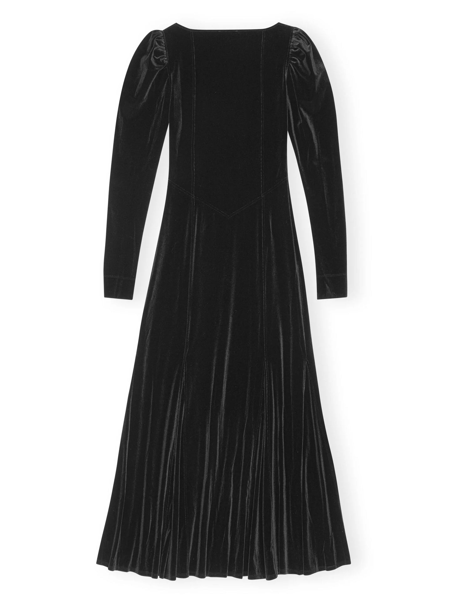 square-neck velvet maxi dress