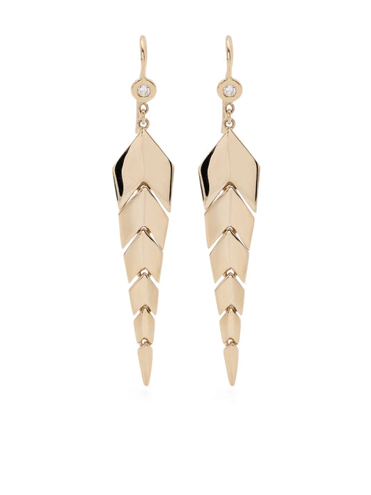 14kt yellow gold Small Fishtail drop earrings