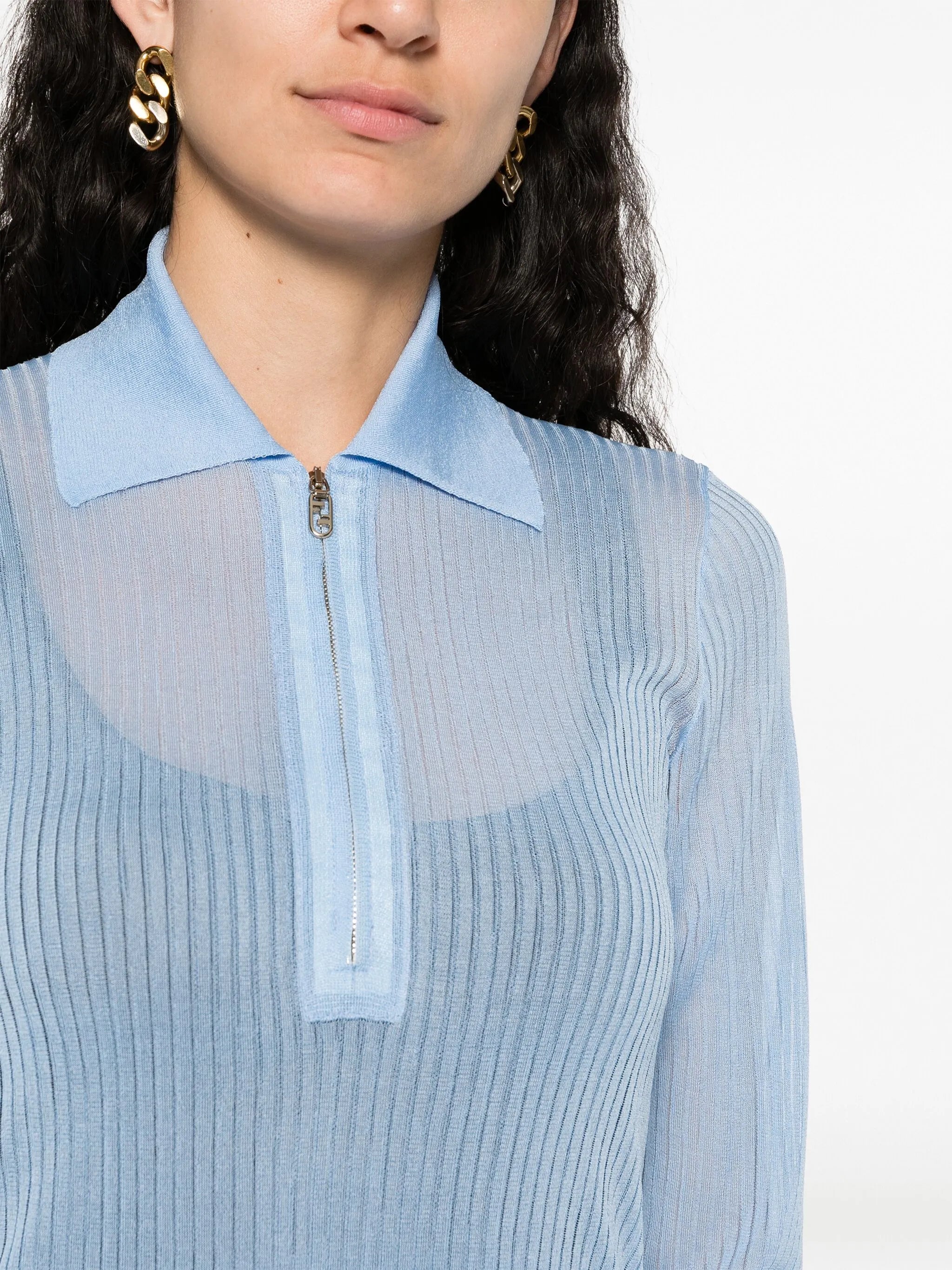 long-sleeve ribbed midi dress