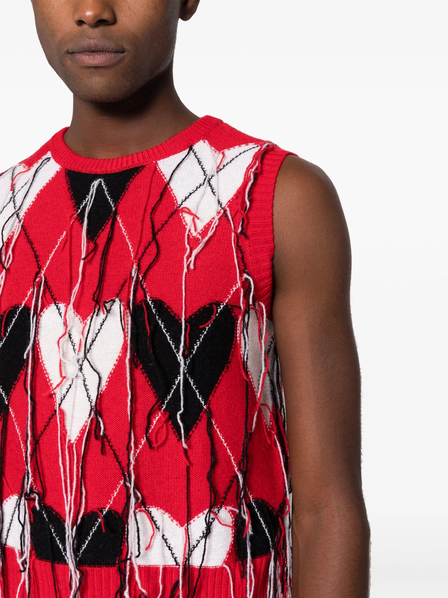fringed knitted vest