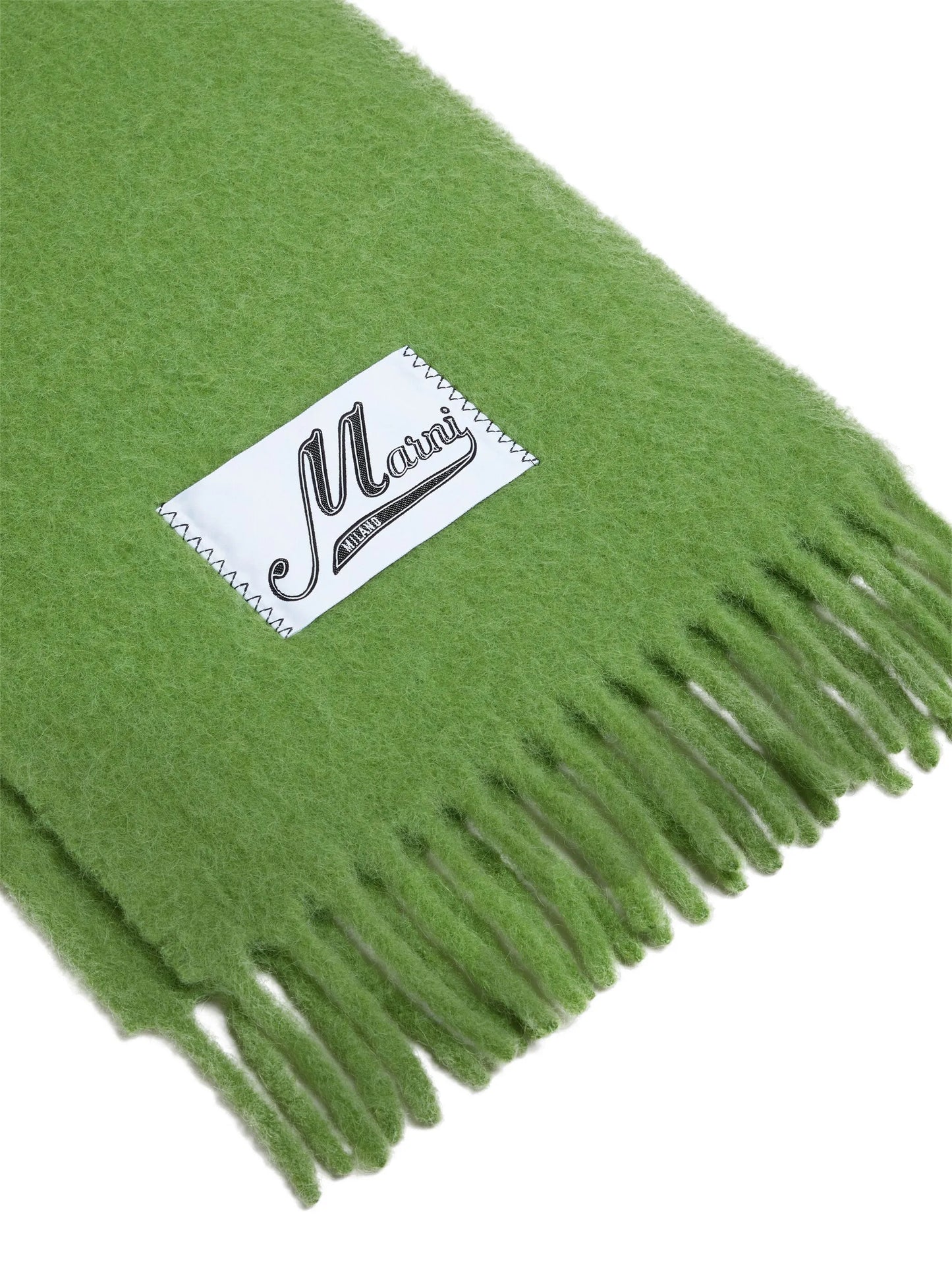 logo-patch fringed scarf