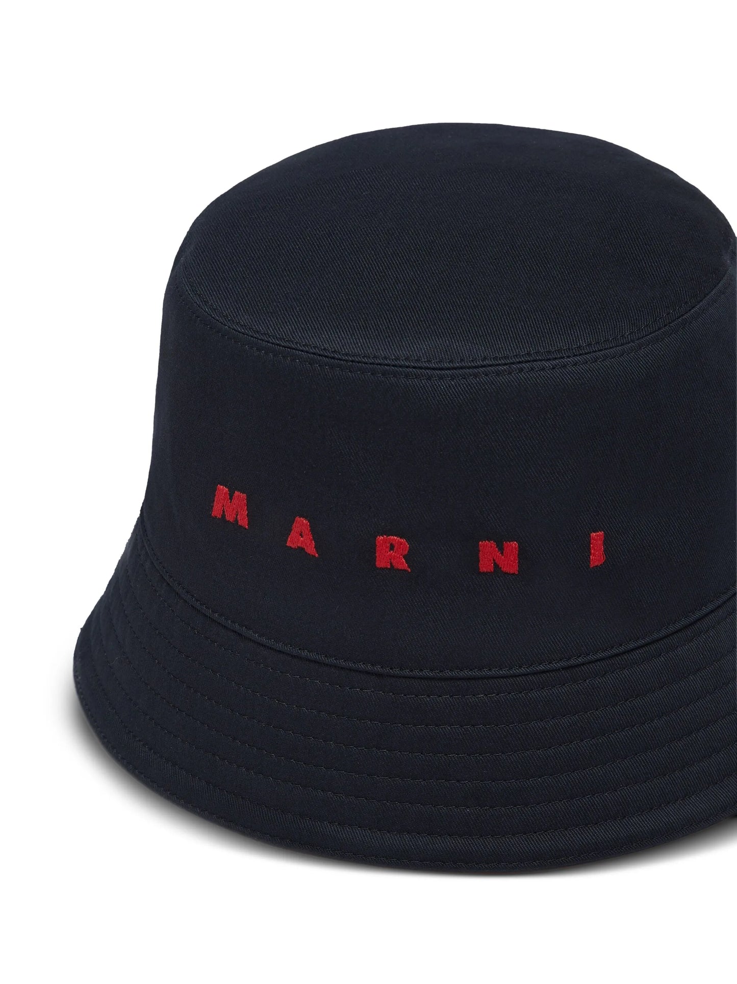 gabardine bucket hat with embroidered logo