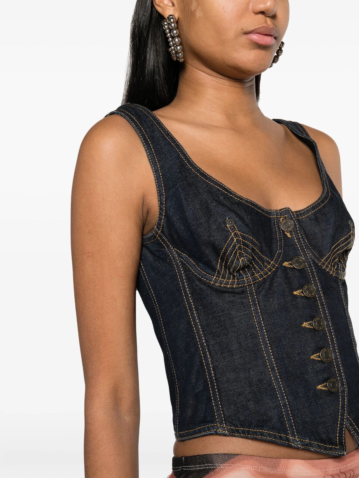 denim bustier top