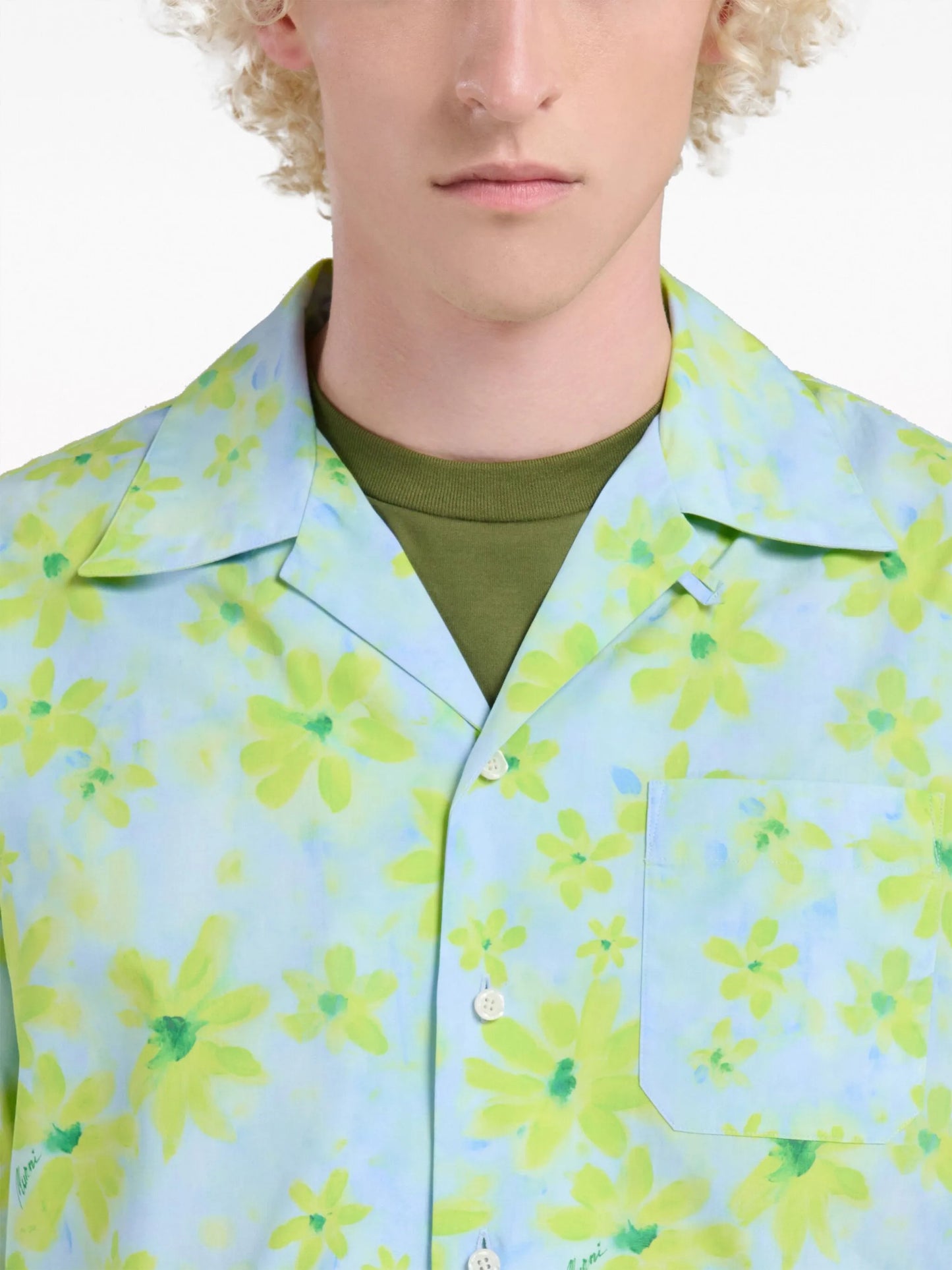 floral-print cotton shirt