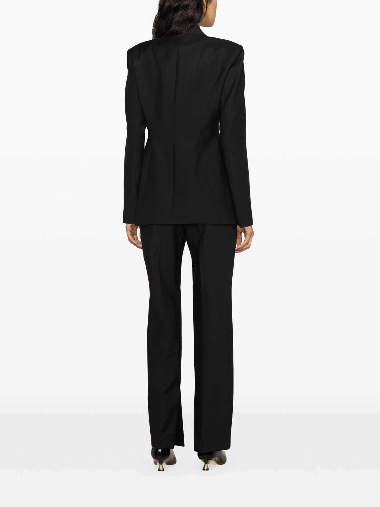 single-breasted wool-blend blazer