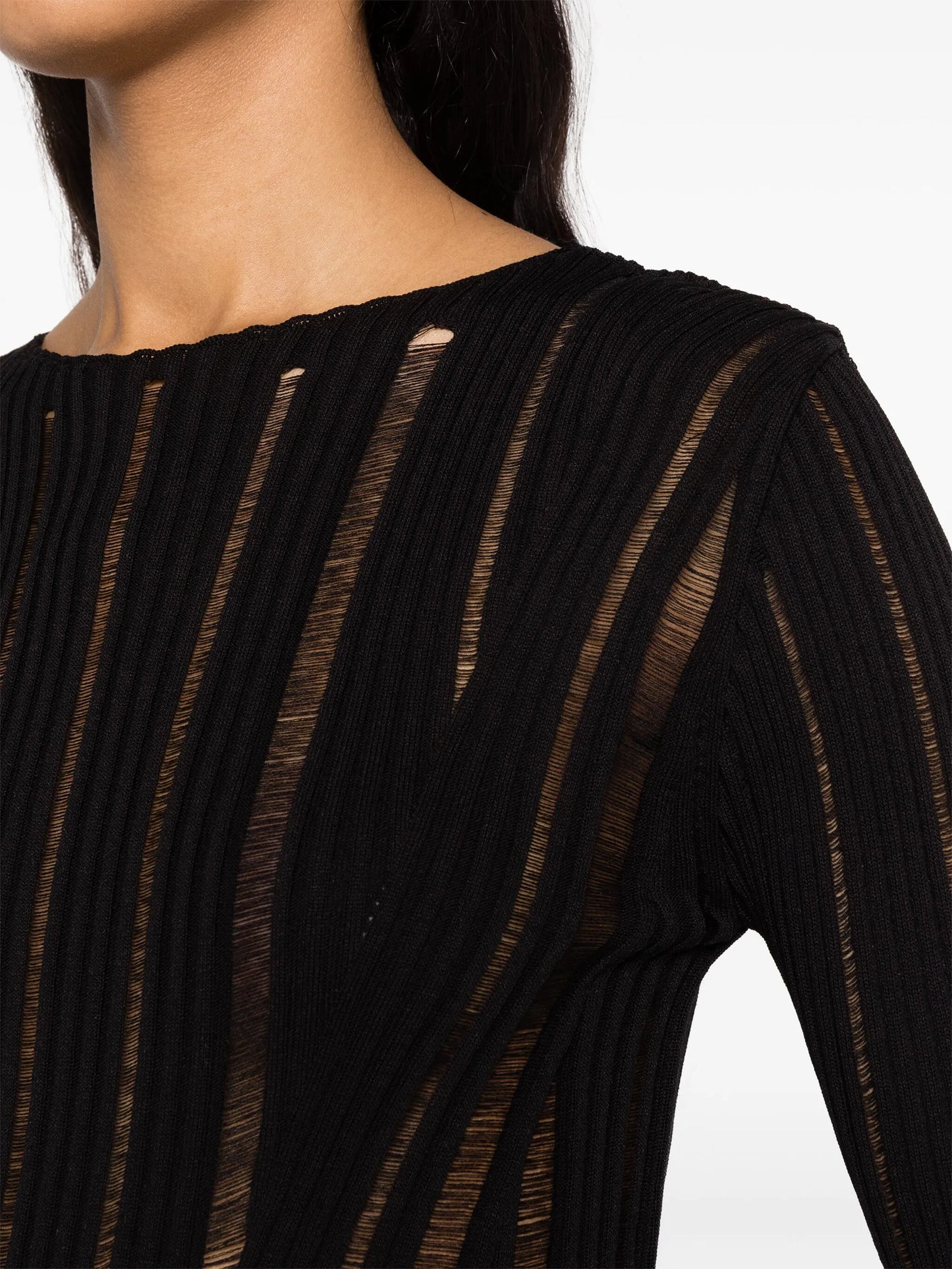 Destroyed ribbed blouse