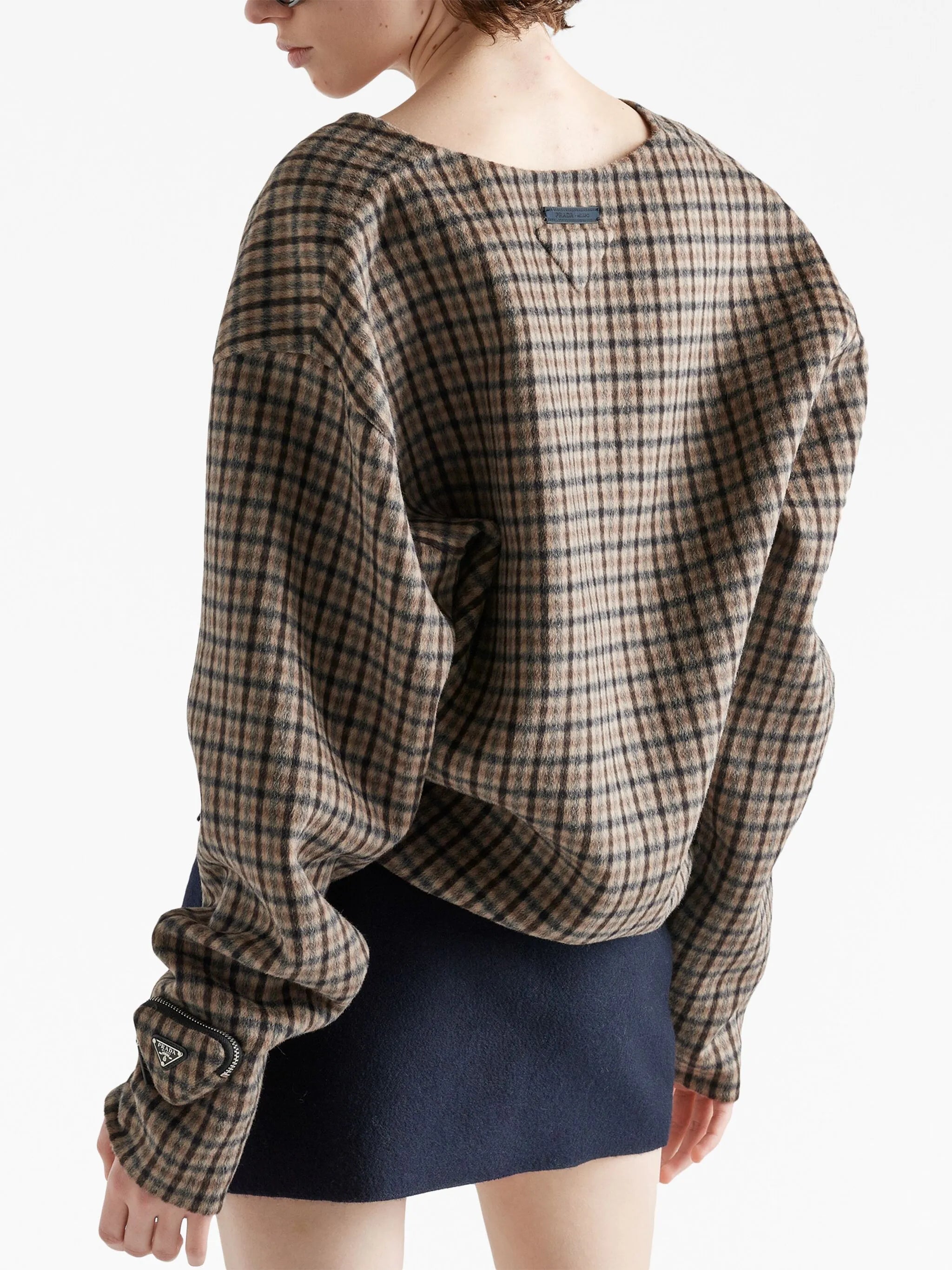 checked cashgora jumper