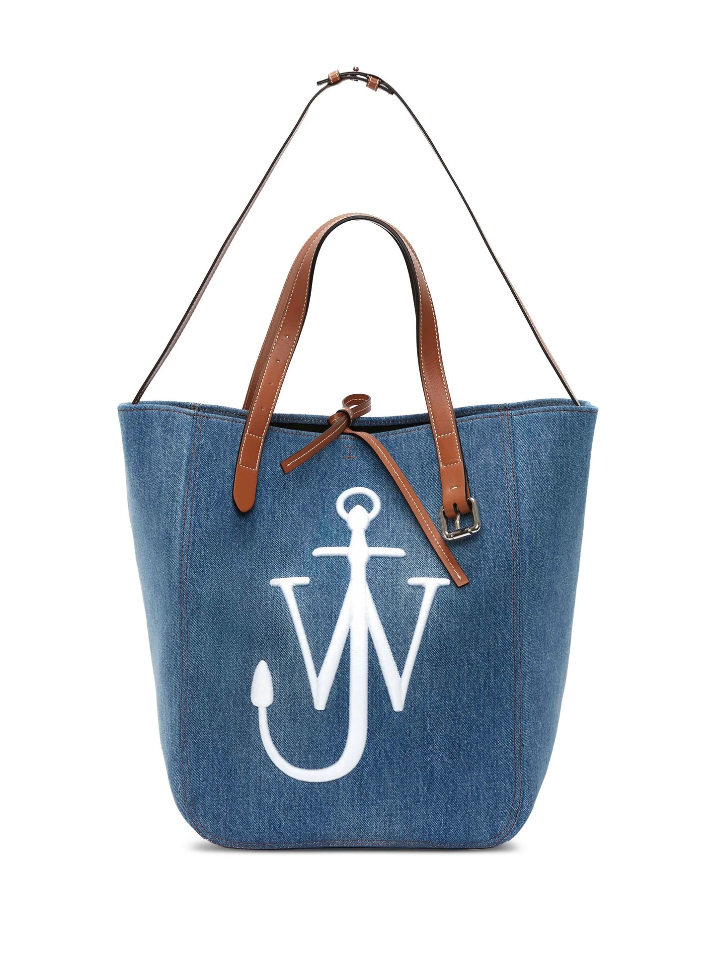 Belt denim tote bag