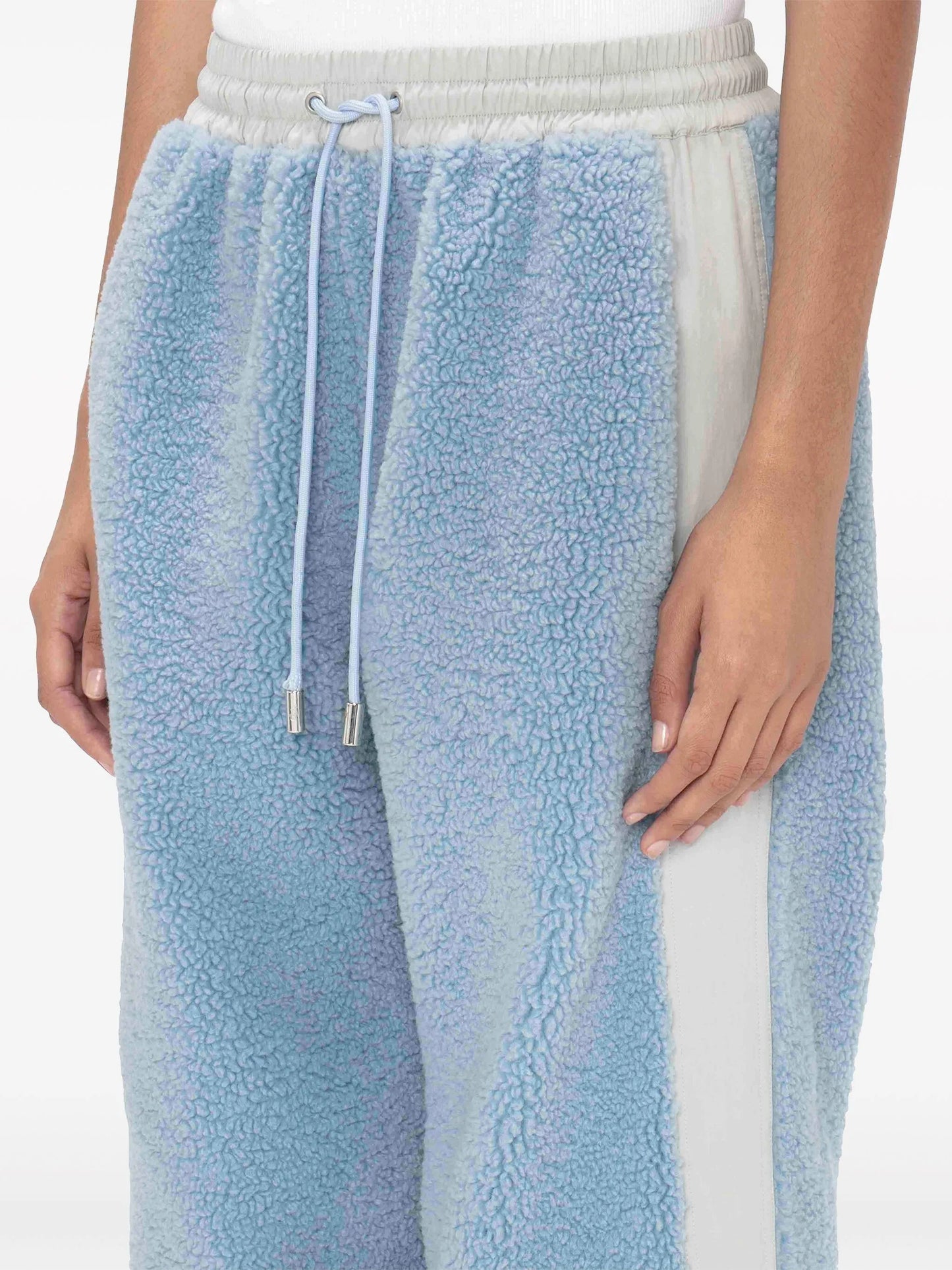 two-tone panelled drawstring track pants
