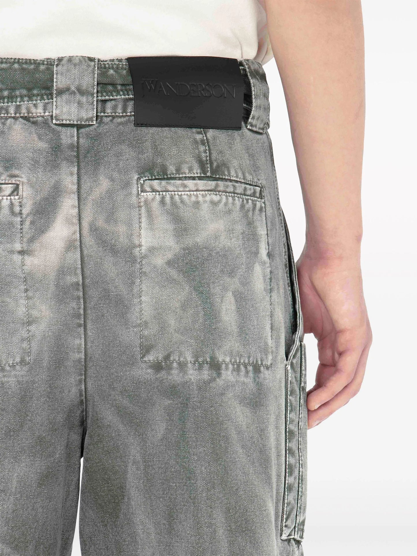 wide-leg belted cargo trousers